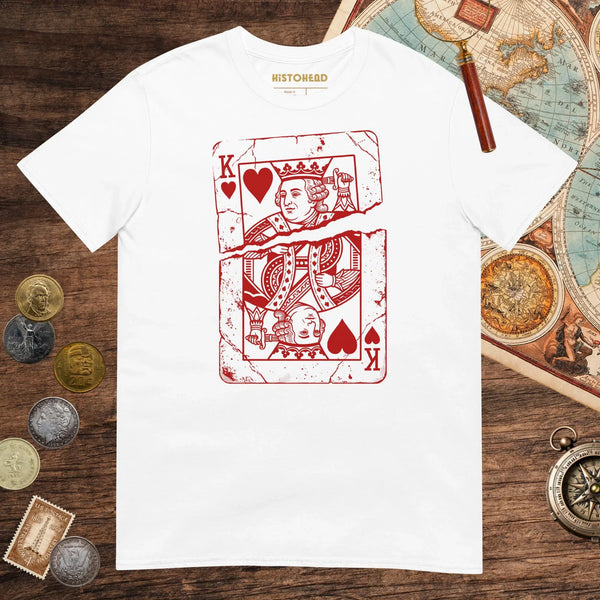 White Louis XVI Playing Card Tee - history buff gift by HistoHead