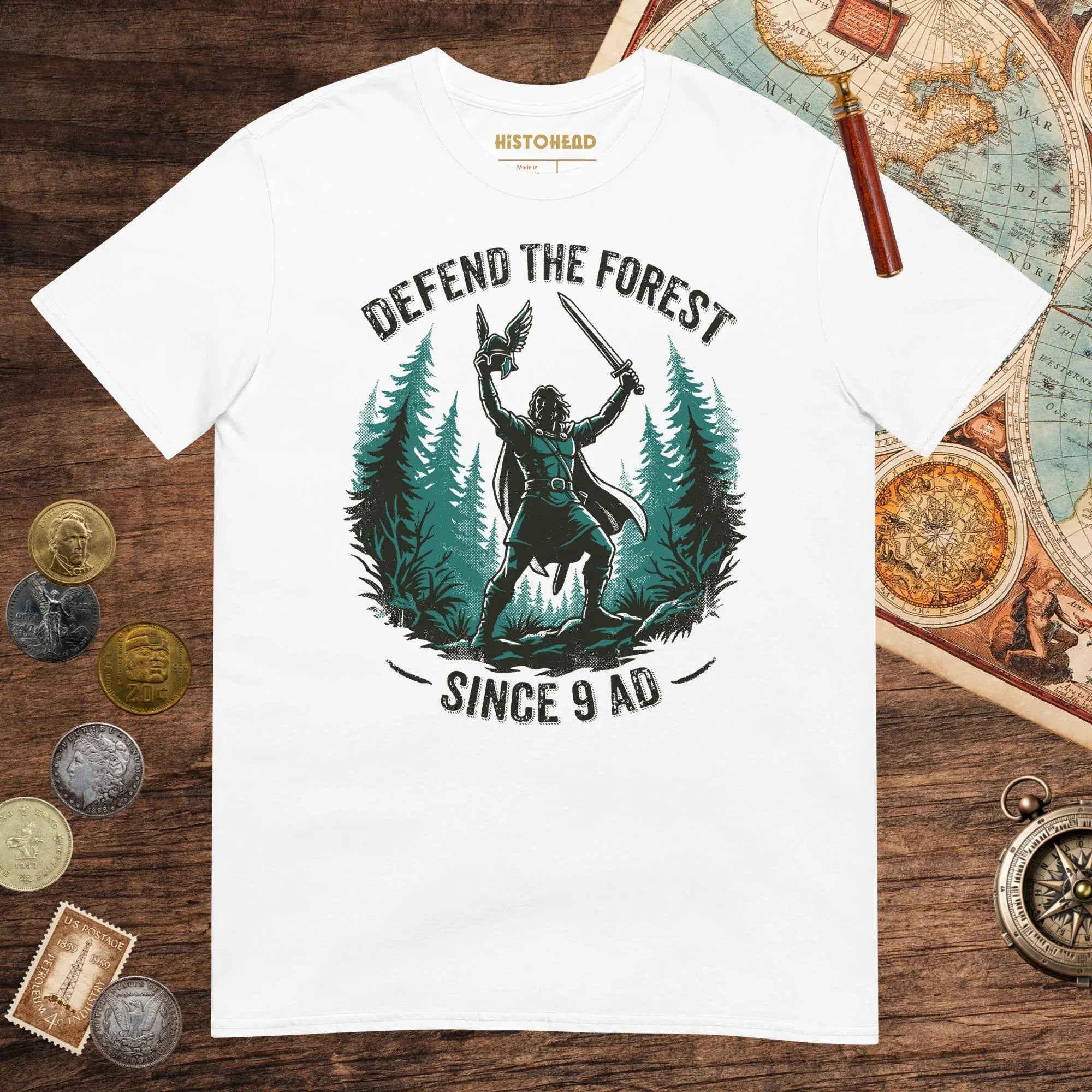 White Defend the Forest Tee - history buff gift by HistoHead