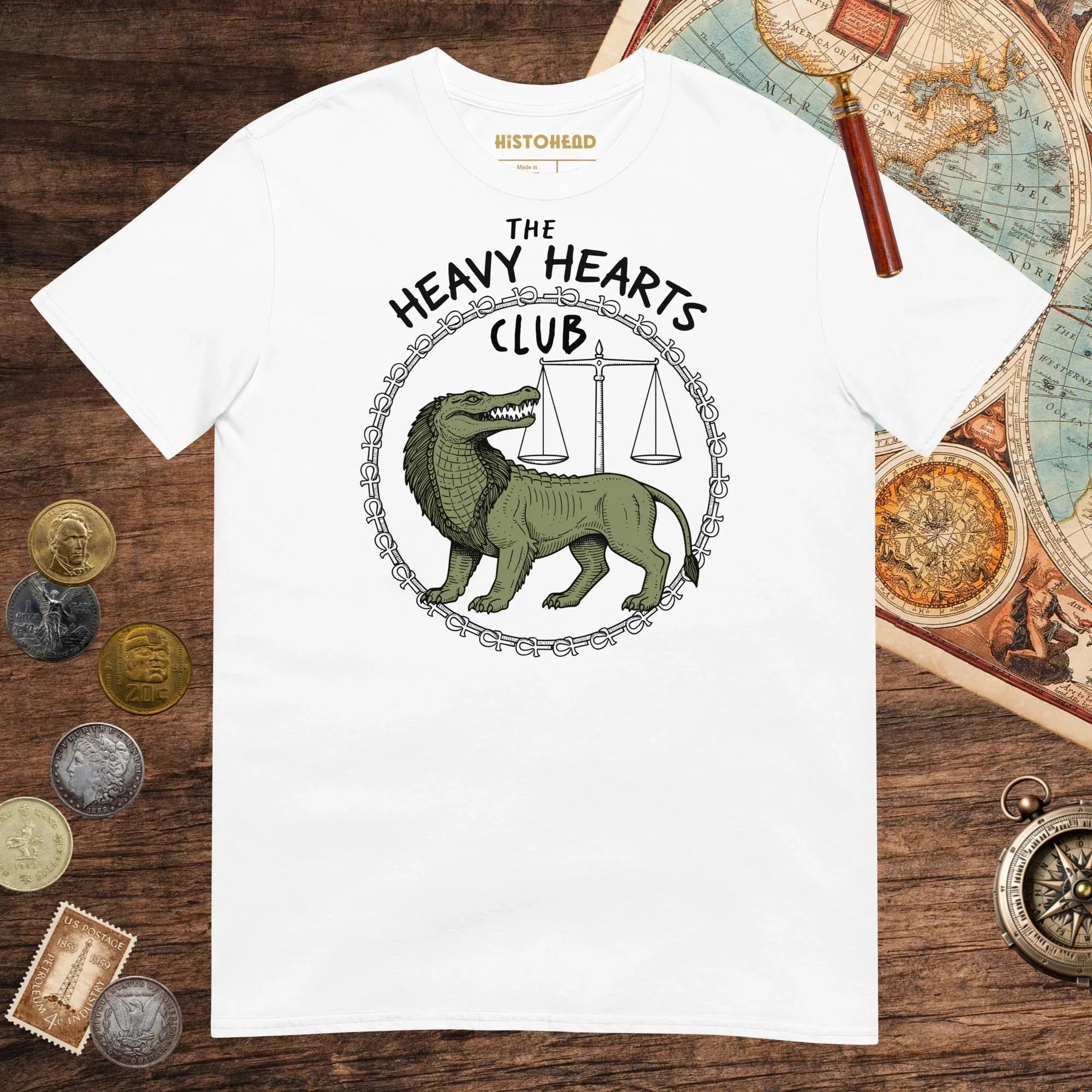 White The Heavy Hearts Club Tee - history buff gift by HistoHead