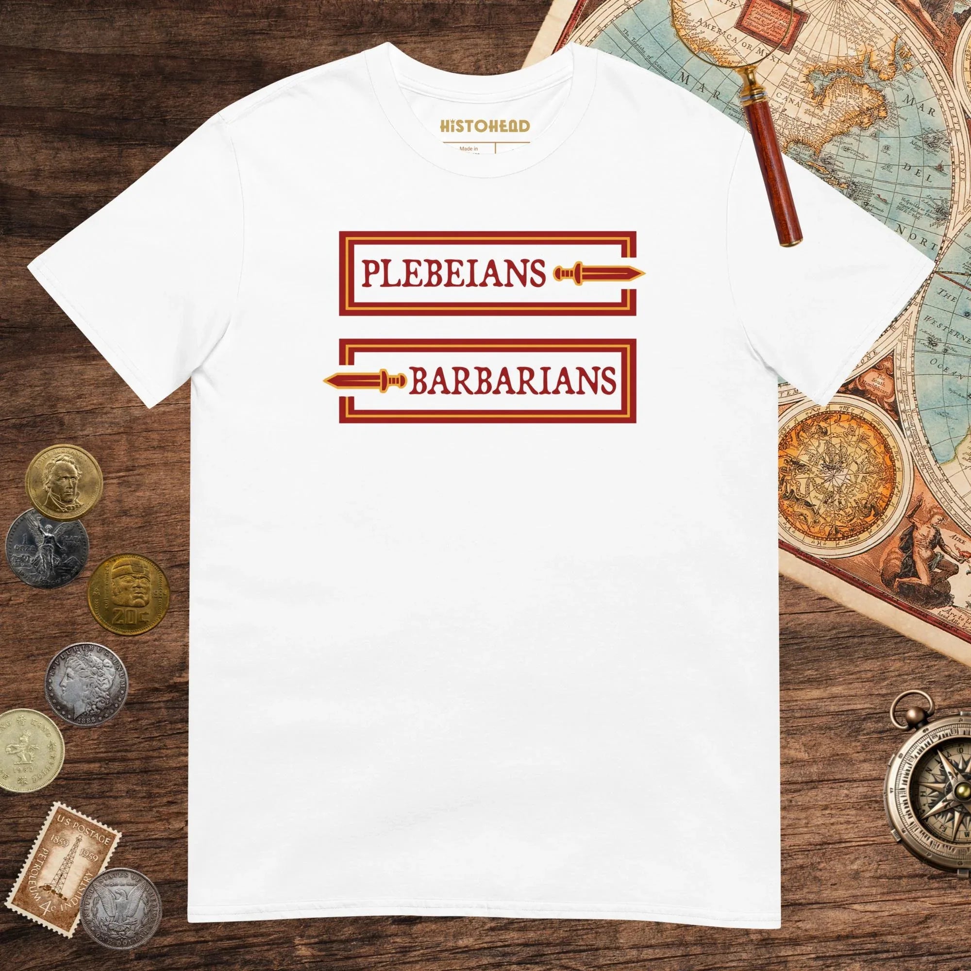 White Plebeians or Barbarians Tee - history buff gift by HistoHead