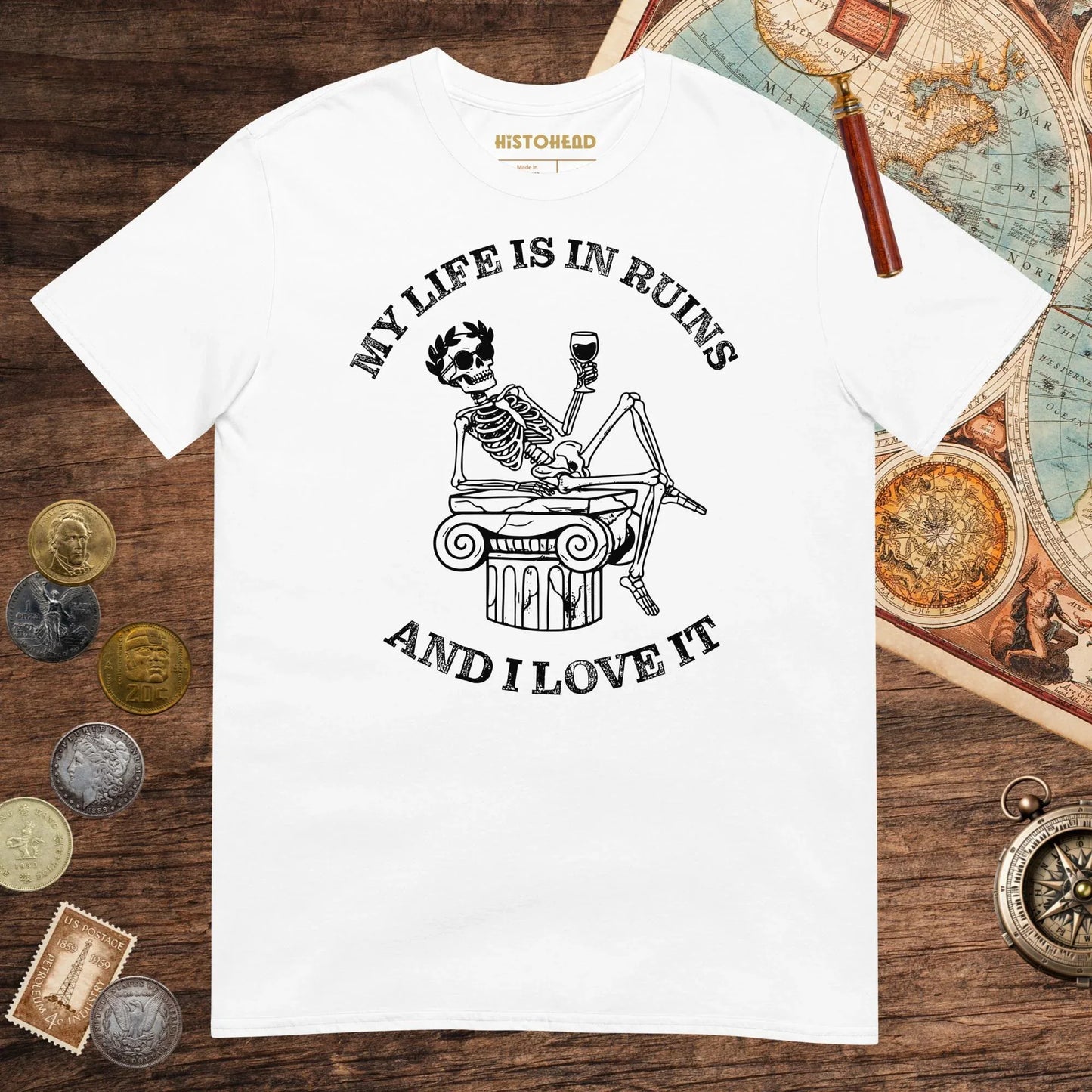 White My Life is in Ruins Tee - history buff gift by HistoHead