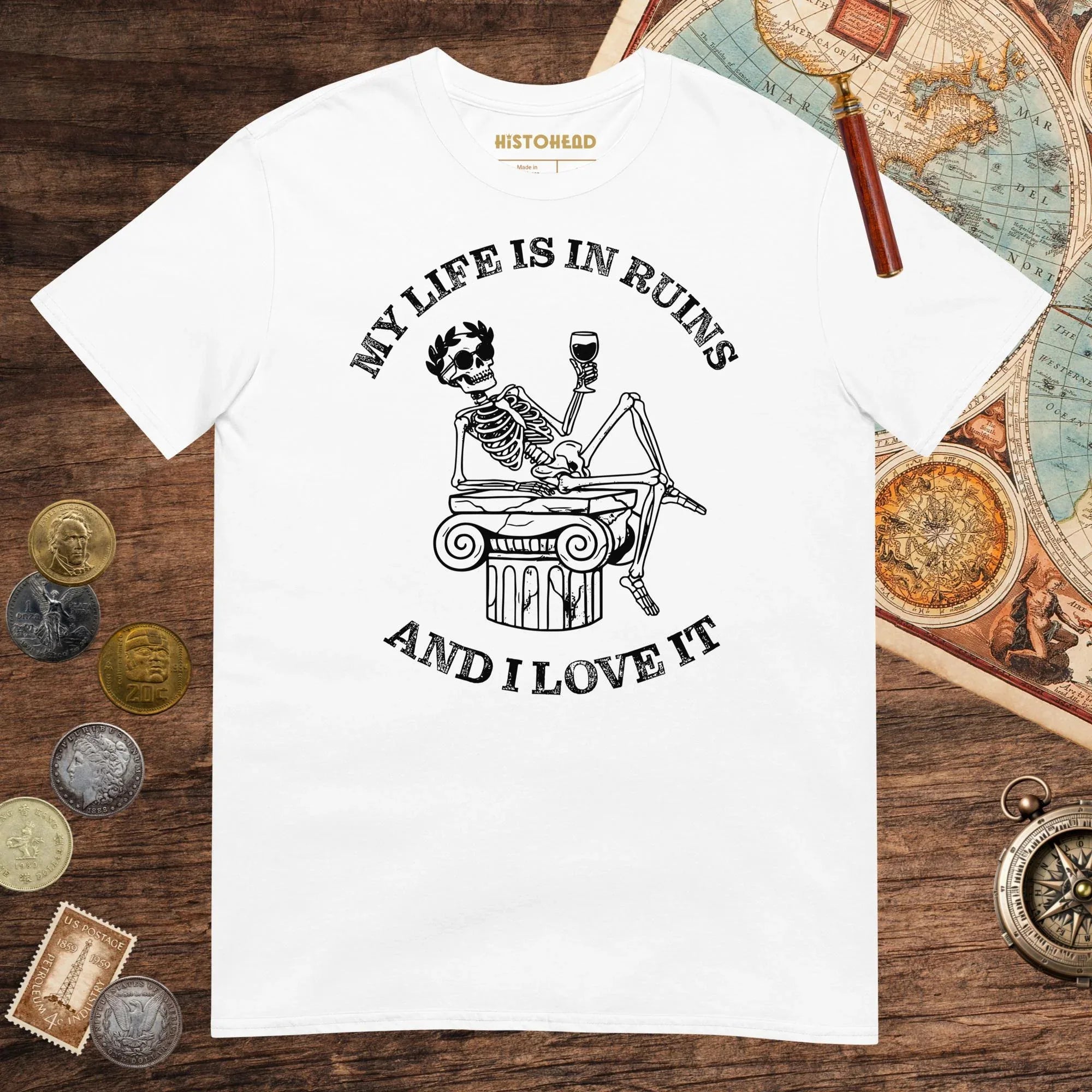 White My Life is in Ruins Tee - history buff gift by HistoHead
