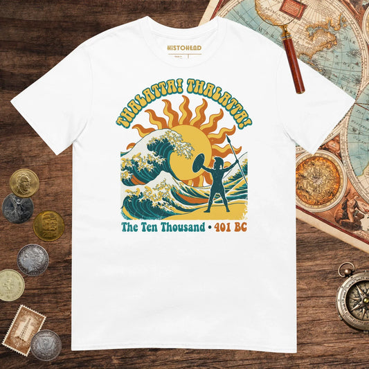 White Thalatta Thalatta Tee - history buff gift by HistoHead