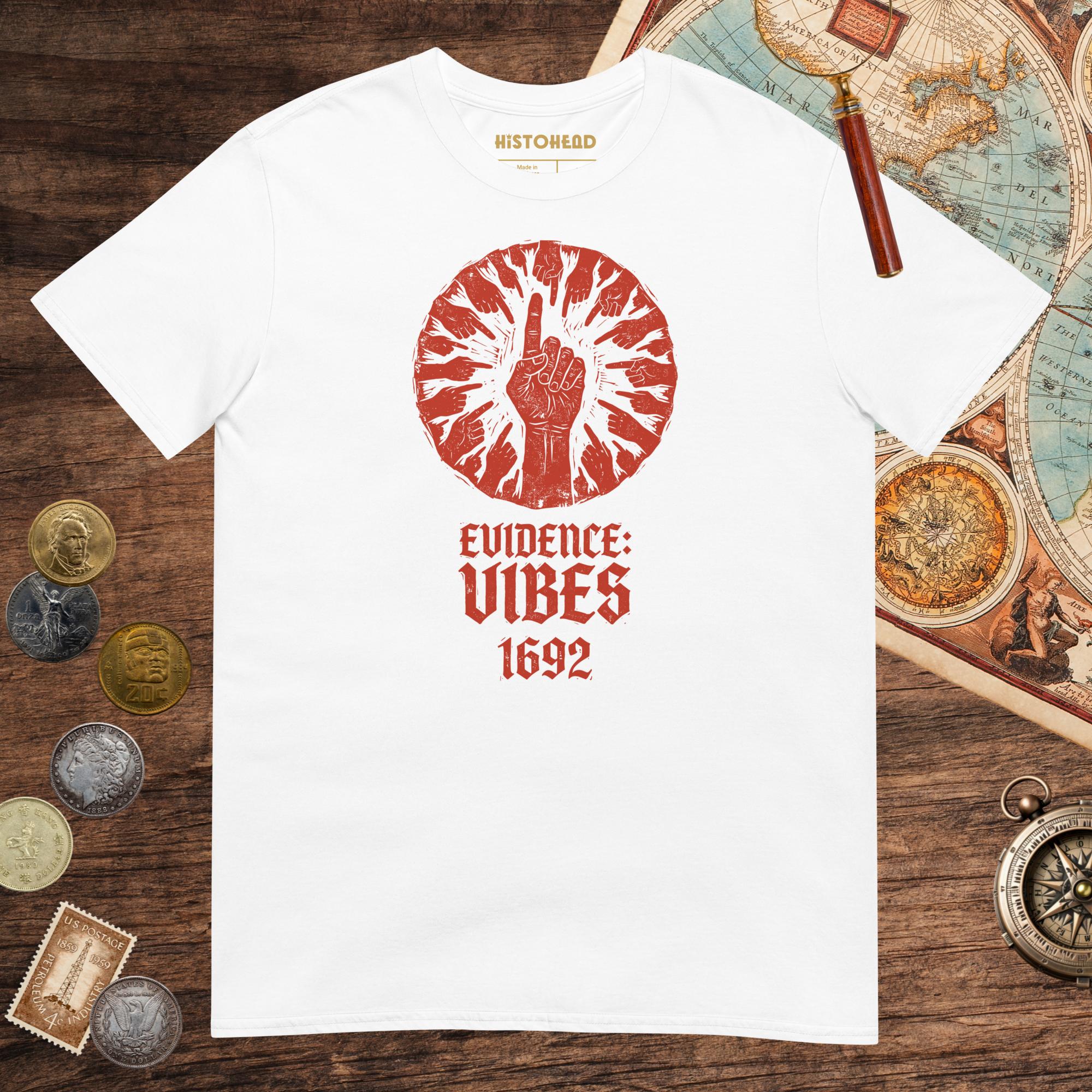 White 1692 Salem Witch Trials Evidence Tee - history buff gift by HistoHead