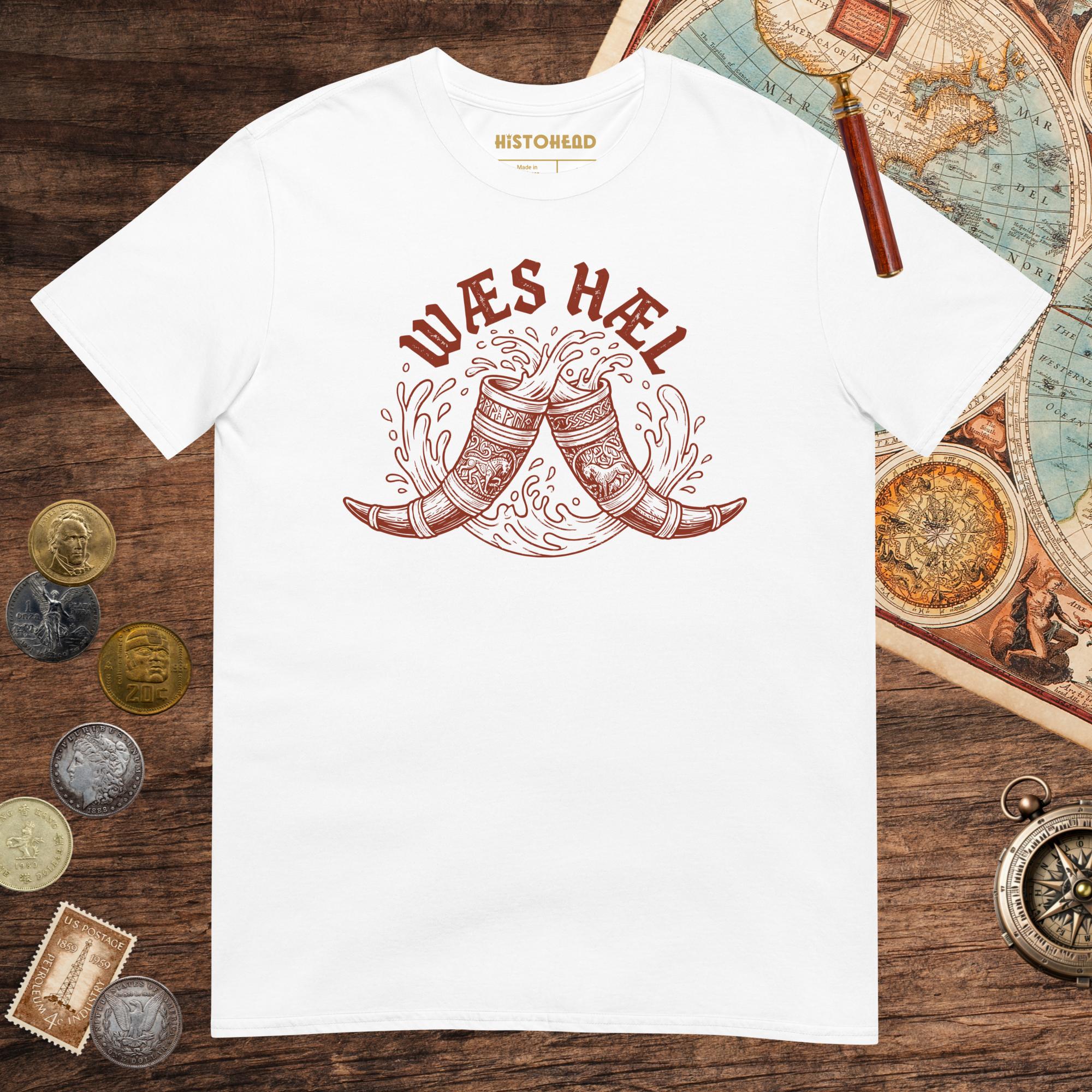 White Wæs Hæl Tee - history buff gift by HistoHead