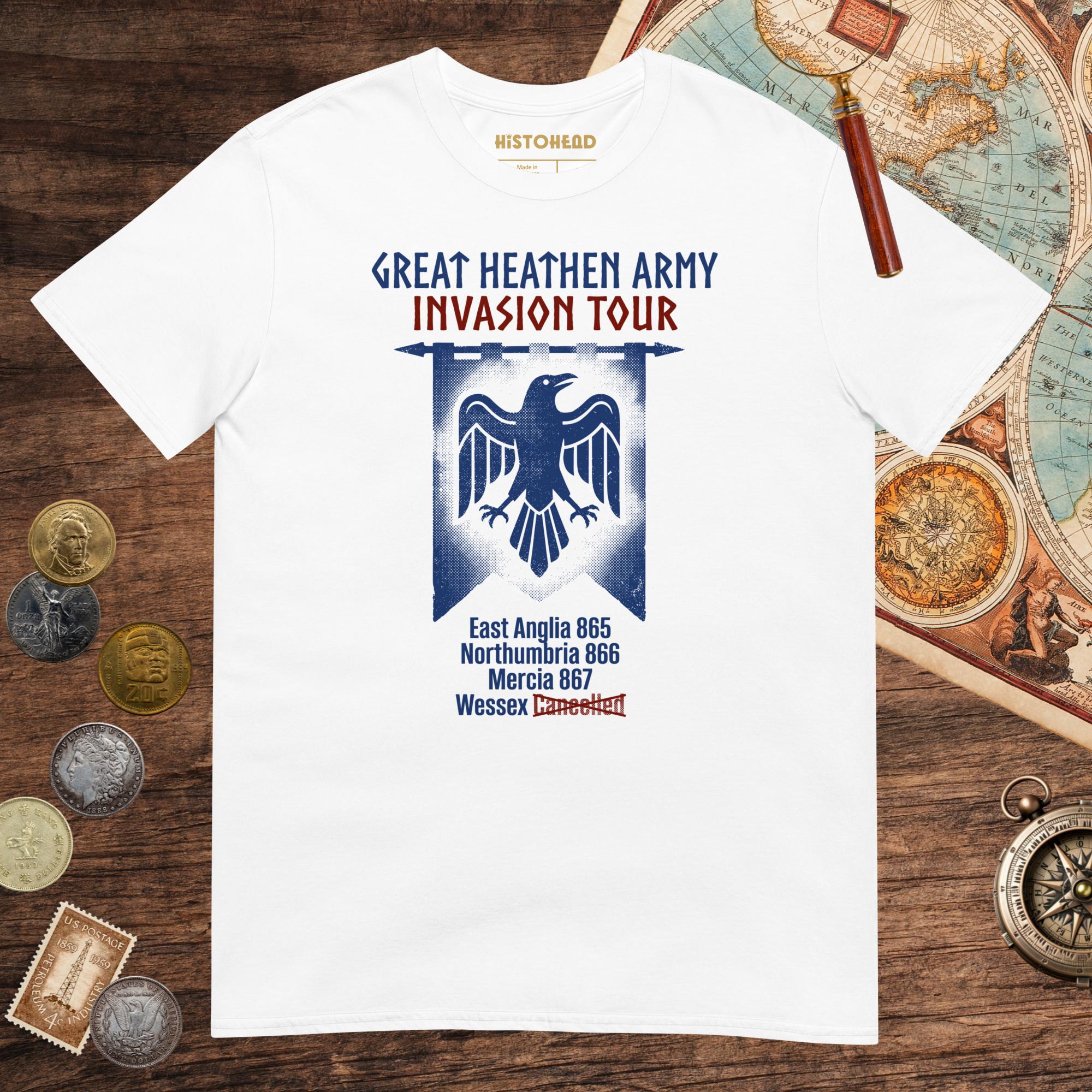 White Great Heathen Army Invasion Tour Tee - history buff gift by HistoHead
