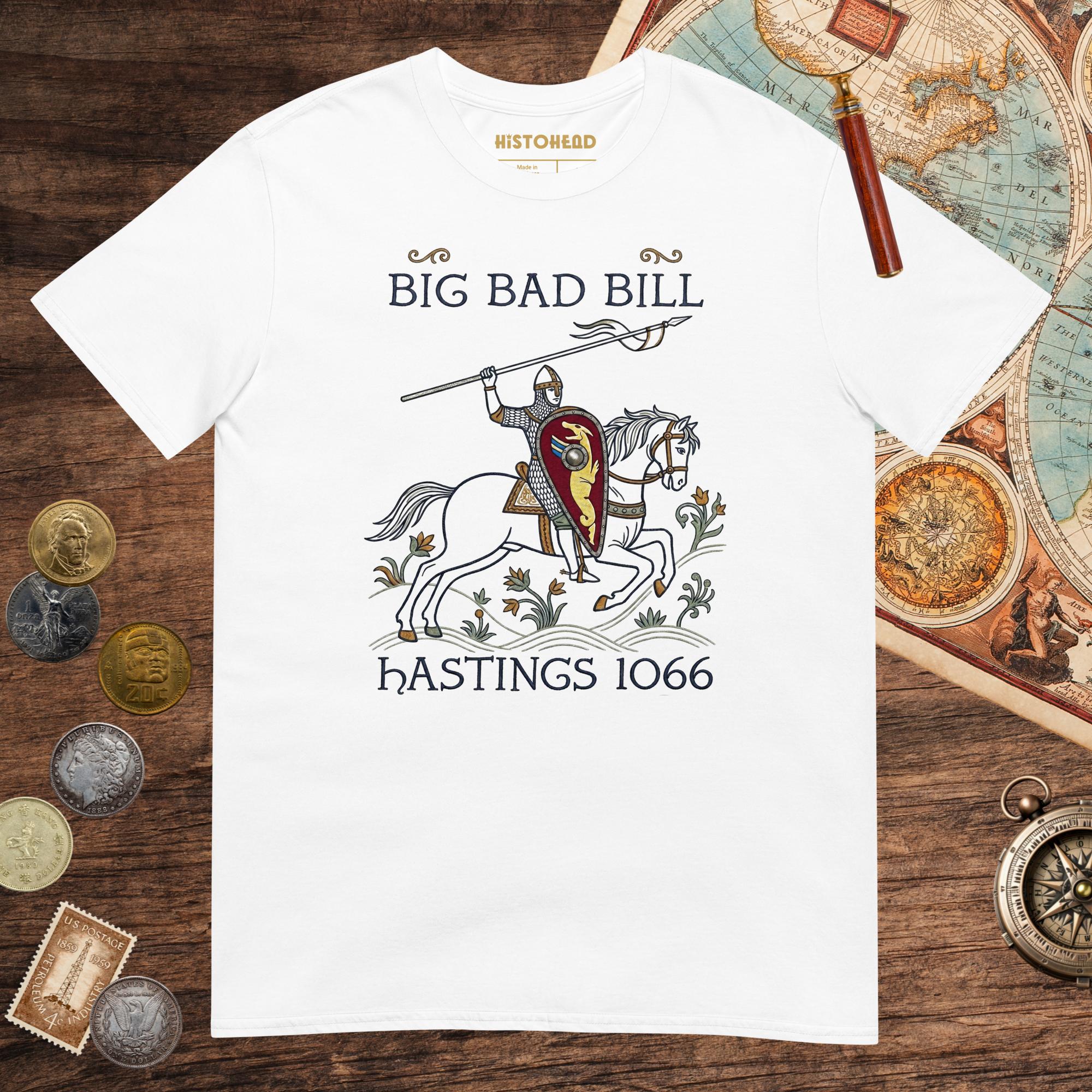 White Big Bad Bill Tee - history buff gift by HistoHead