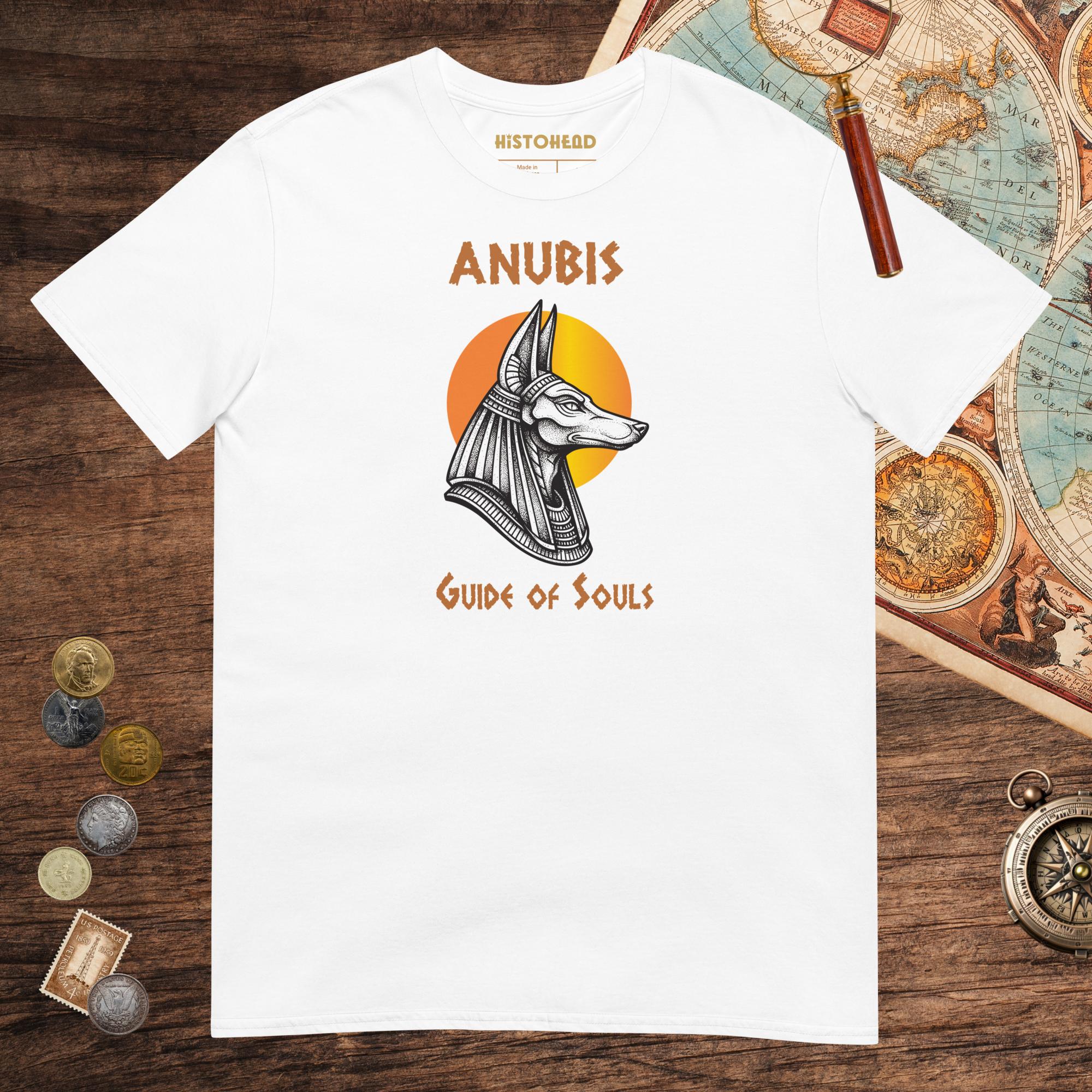 White Anubis Guide of Souls Tee - history buff gift by HistoHead