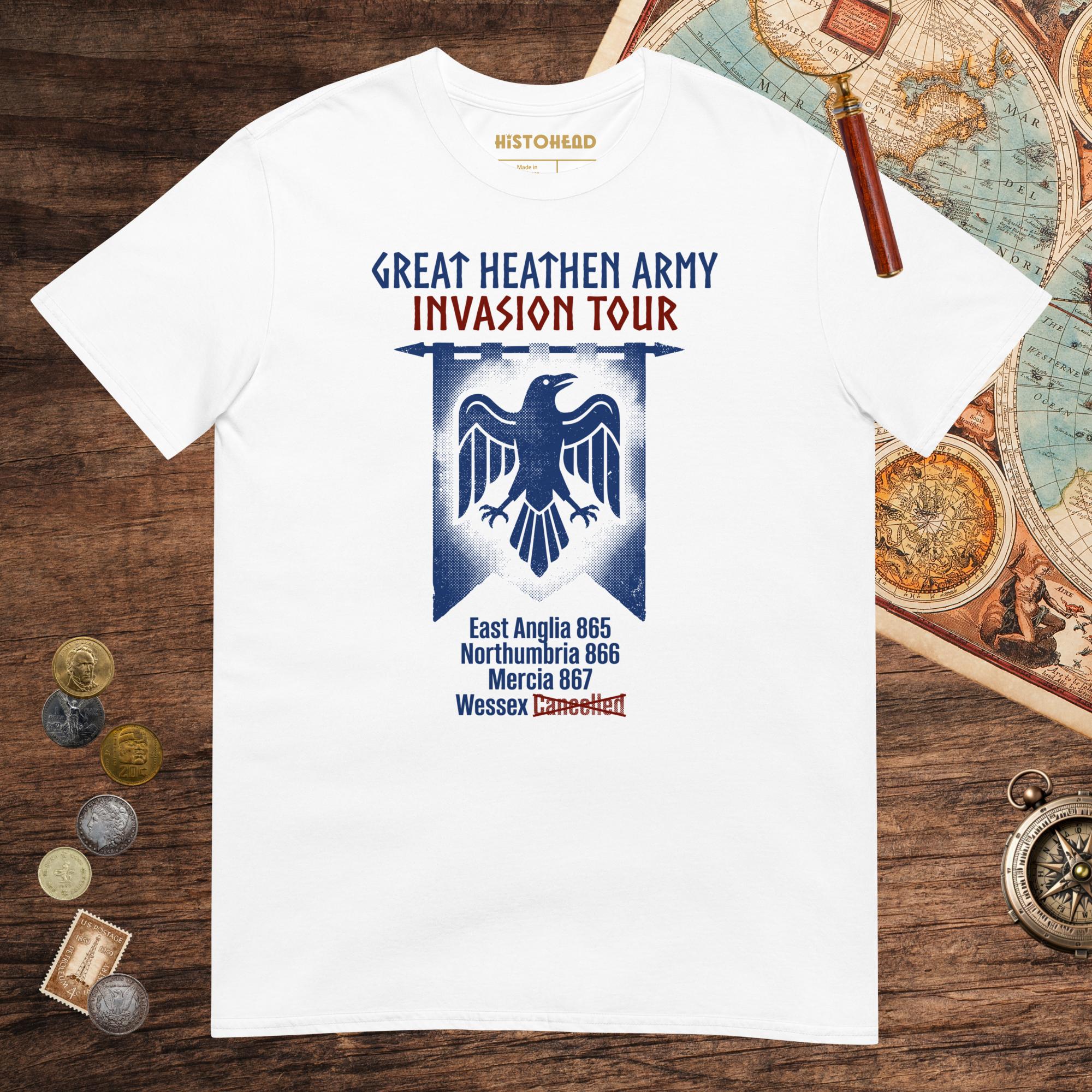 White Great Heathen Army Invasion Tour Tee - history buff gift by HistoHead