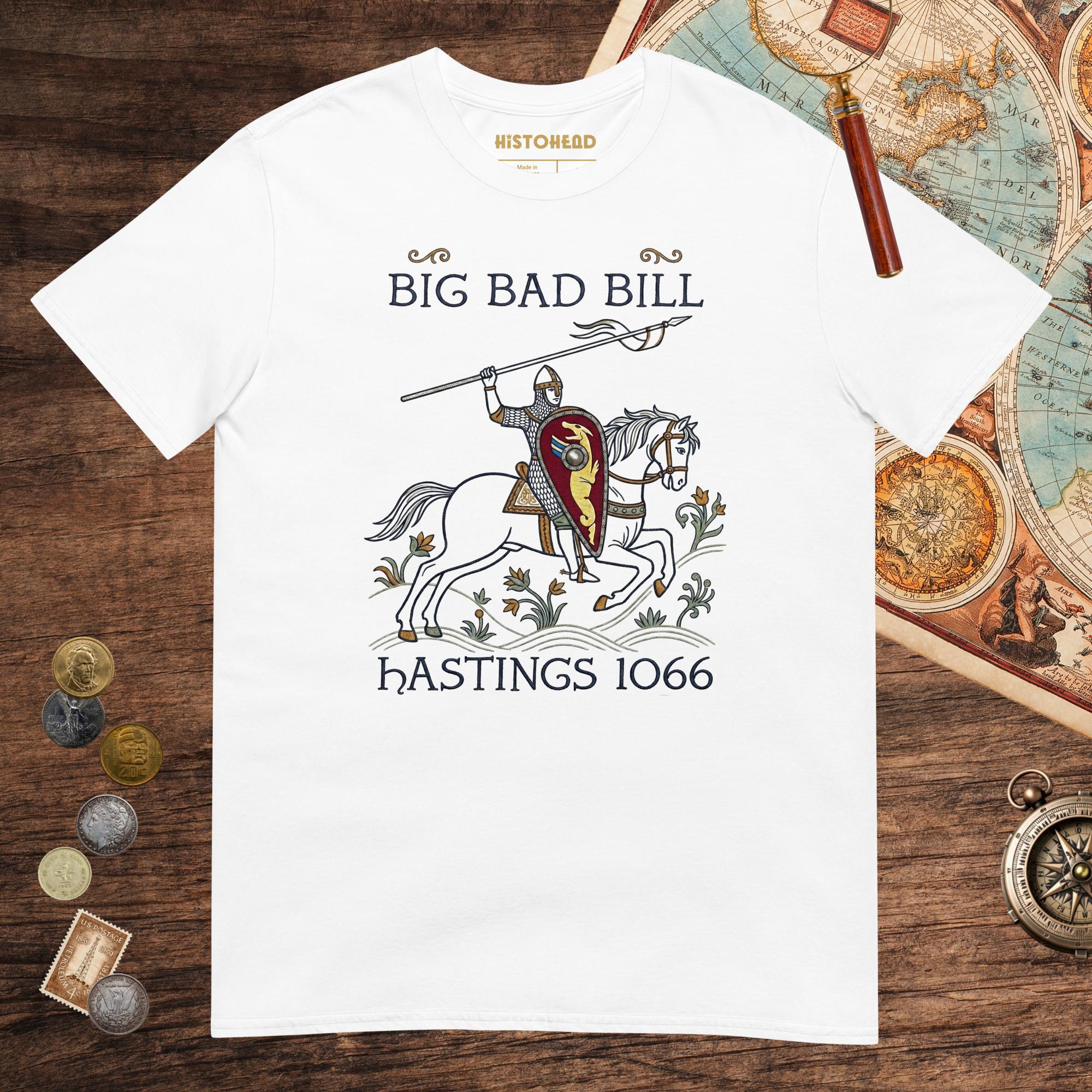 White Big Bad Bill Tee - history buff gift by HistoHead