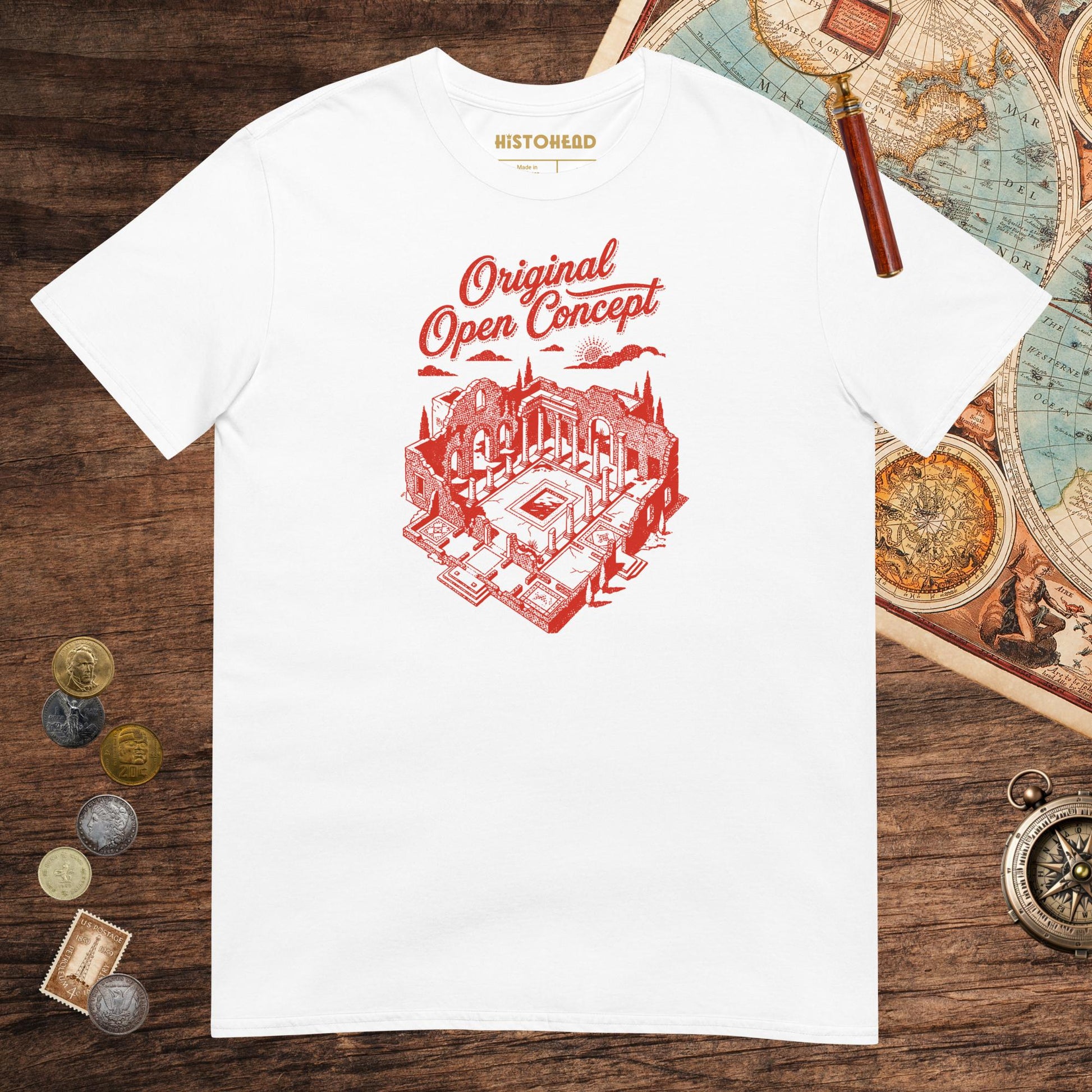 White Original Open Concept Tee - history buff gift by HistoHead