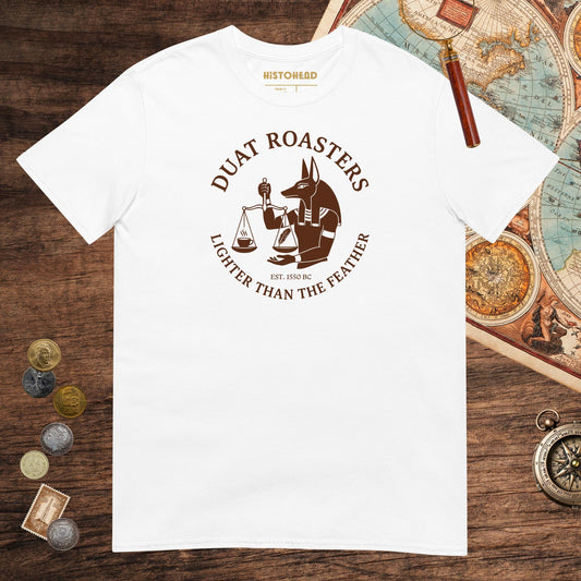 White Duat Roasters Tee - history buff gift by HistoHead