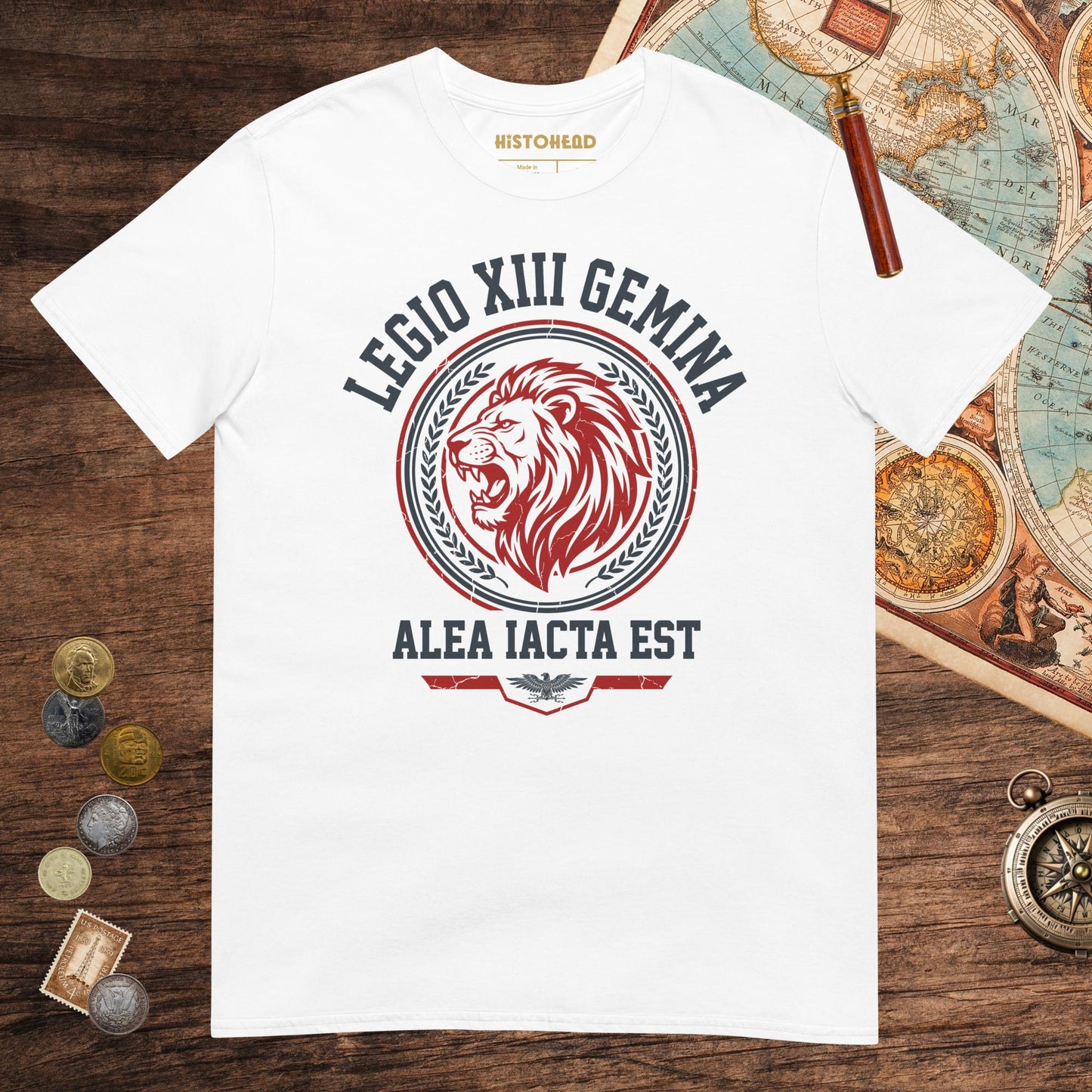 White Legio XIII Gemina Alea Iacta Est Tee - history buff gift by HistoHead