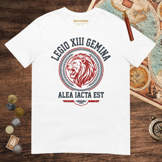 White Legio XIII Gemina Alea Iacta Est Tee - history buff gift by HistoHead