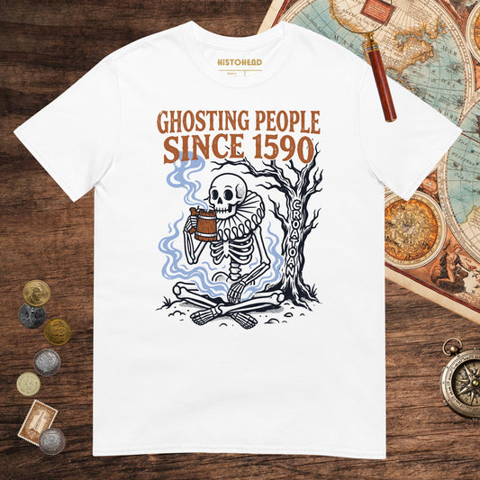 White Roanoke Colony Ghosting Since 1590 Tee - history buff gift by HistoHead