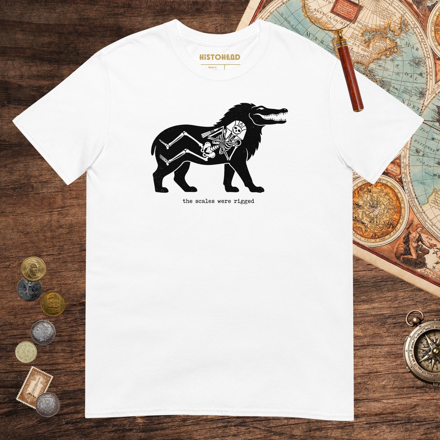 White The Scales Were Rigged Tee - history buff gift by HistoHead