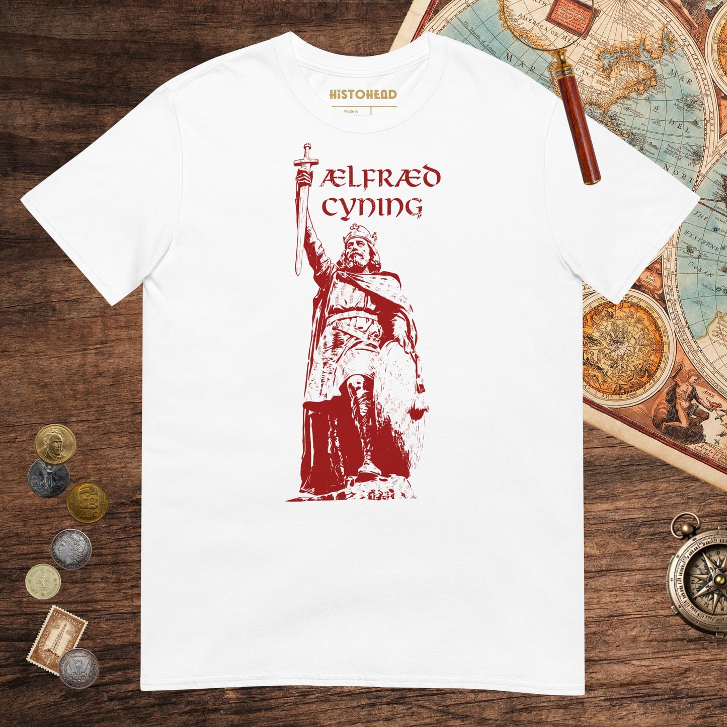 White Alfred the Great Tee - history buff gift by HistoHead