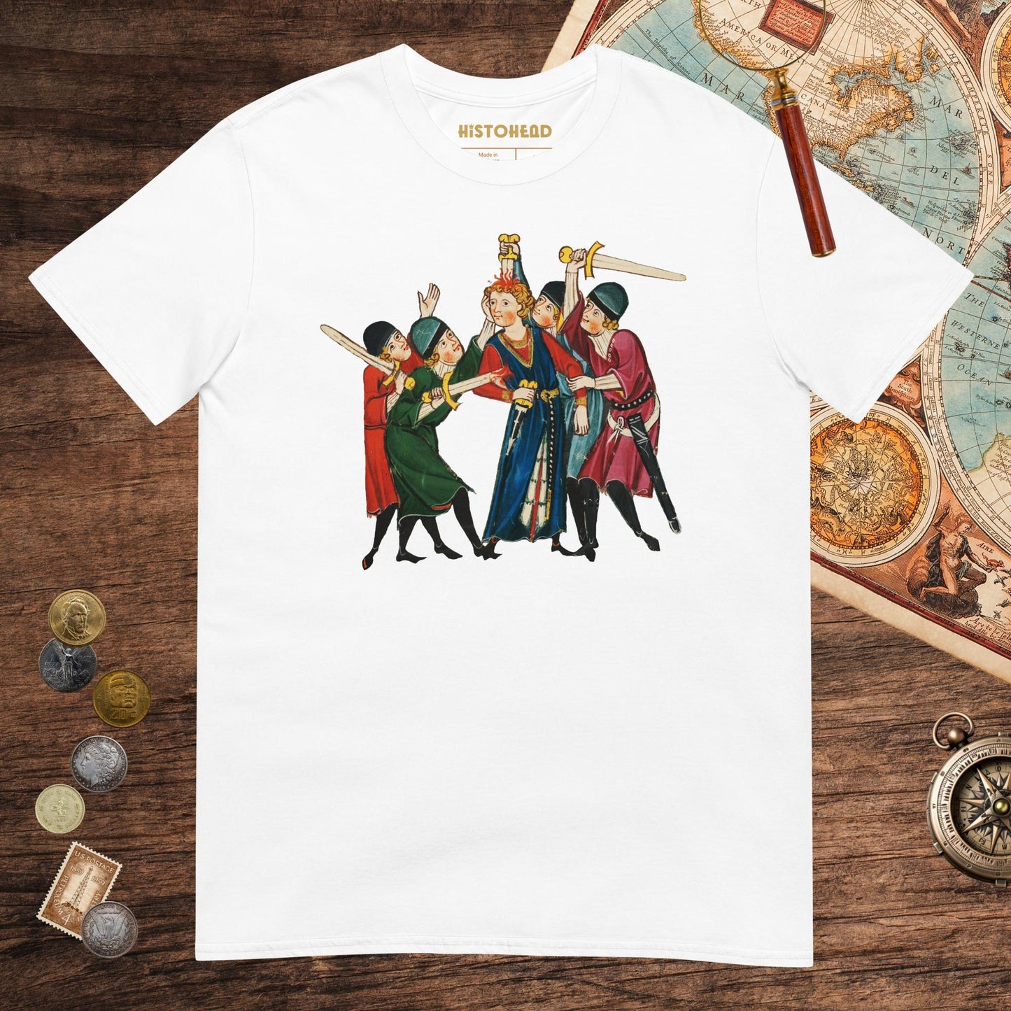 White Medieval Positivity Tee - history buff gift by HistoHead