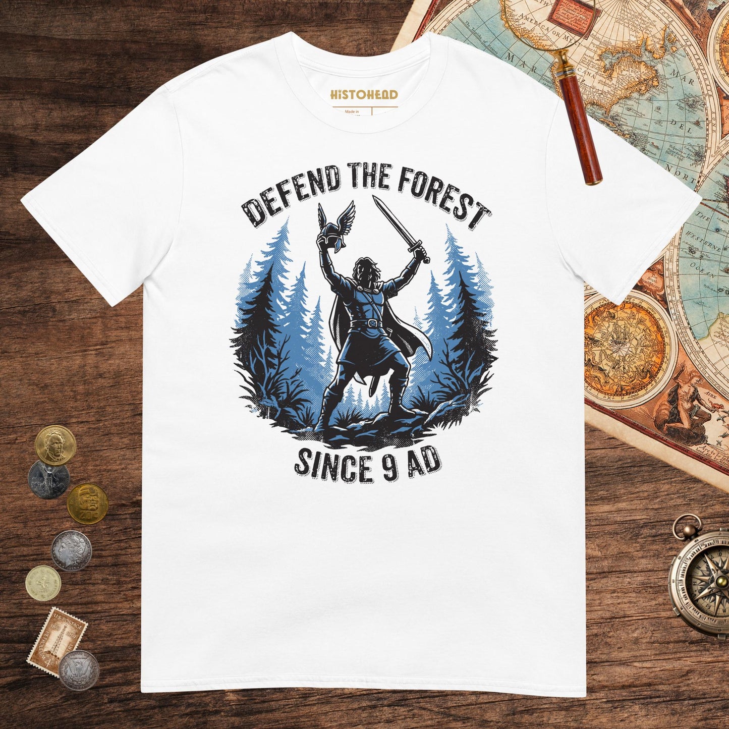 White Defend the Forest Tee - history buff gift by HistoHead