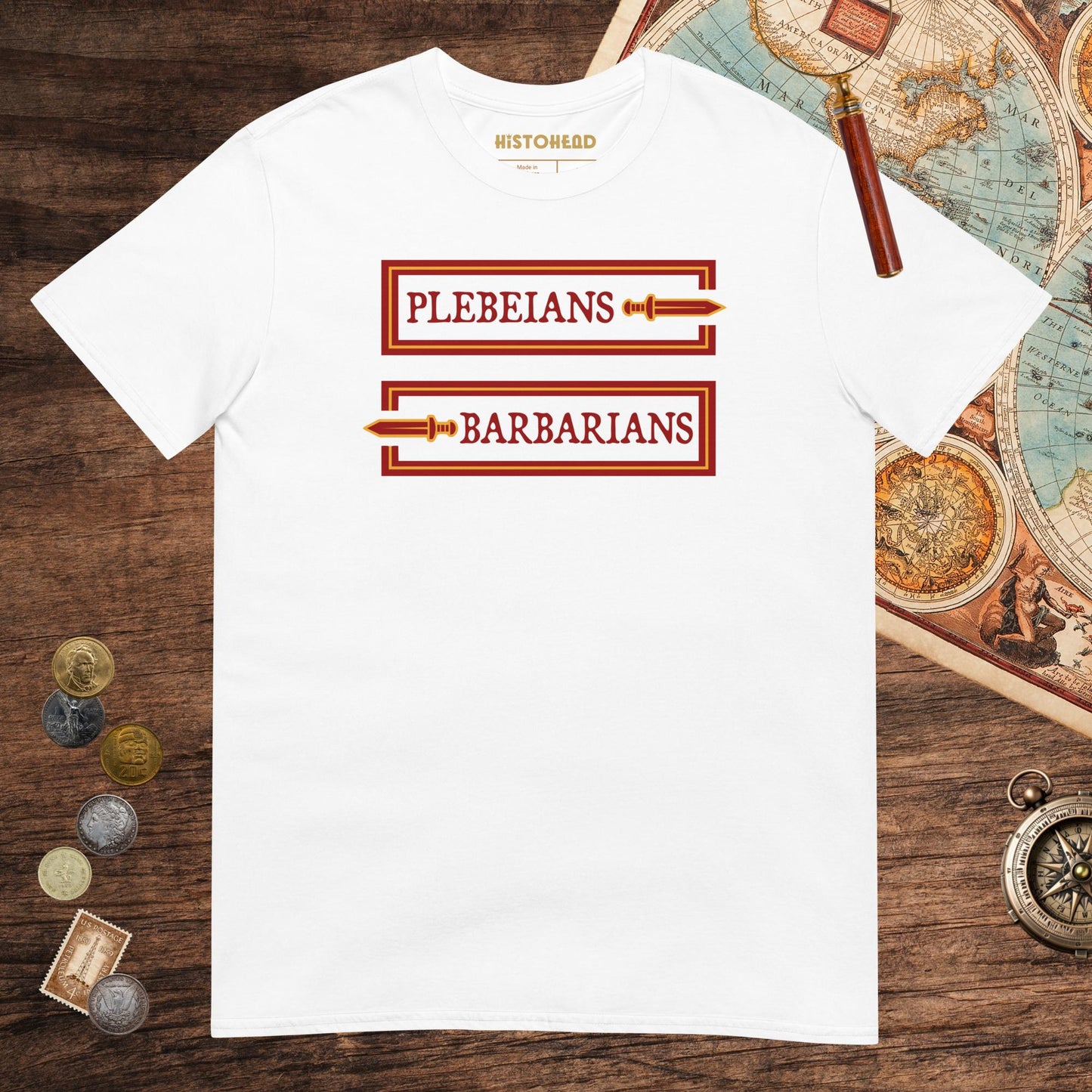 White Plebeians or Barbarians Tee - history buff gift by HistoHead