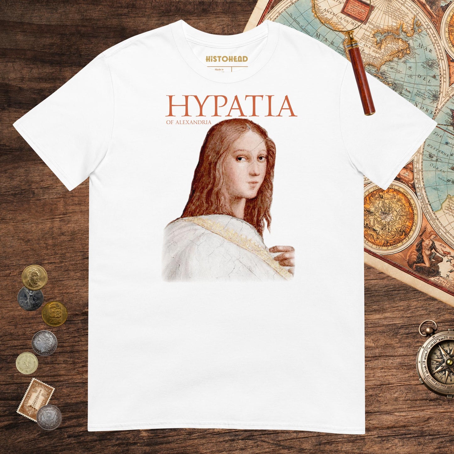 White Hypatia of Alexandria Tee - history buff gift by HistoHead