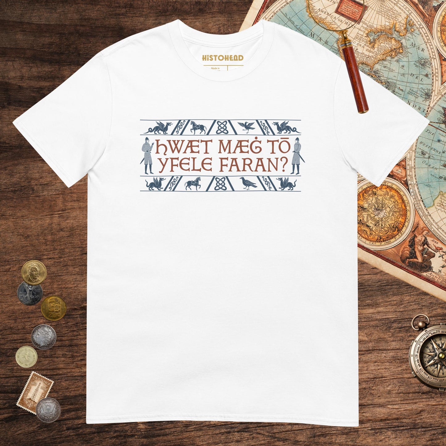 White What Could Possibly Go Wrong in Old English Tee - history buff gift by HistoHead