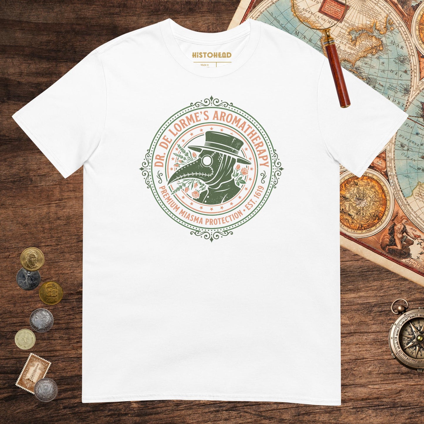 White Dr. De Lorme's Aromatherapy Tee - history buff gift by HistoHead