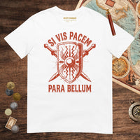White Si Vis Pacem Para Bellum Scutum Tee - history buff gift by HistoHead