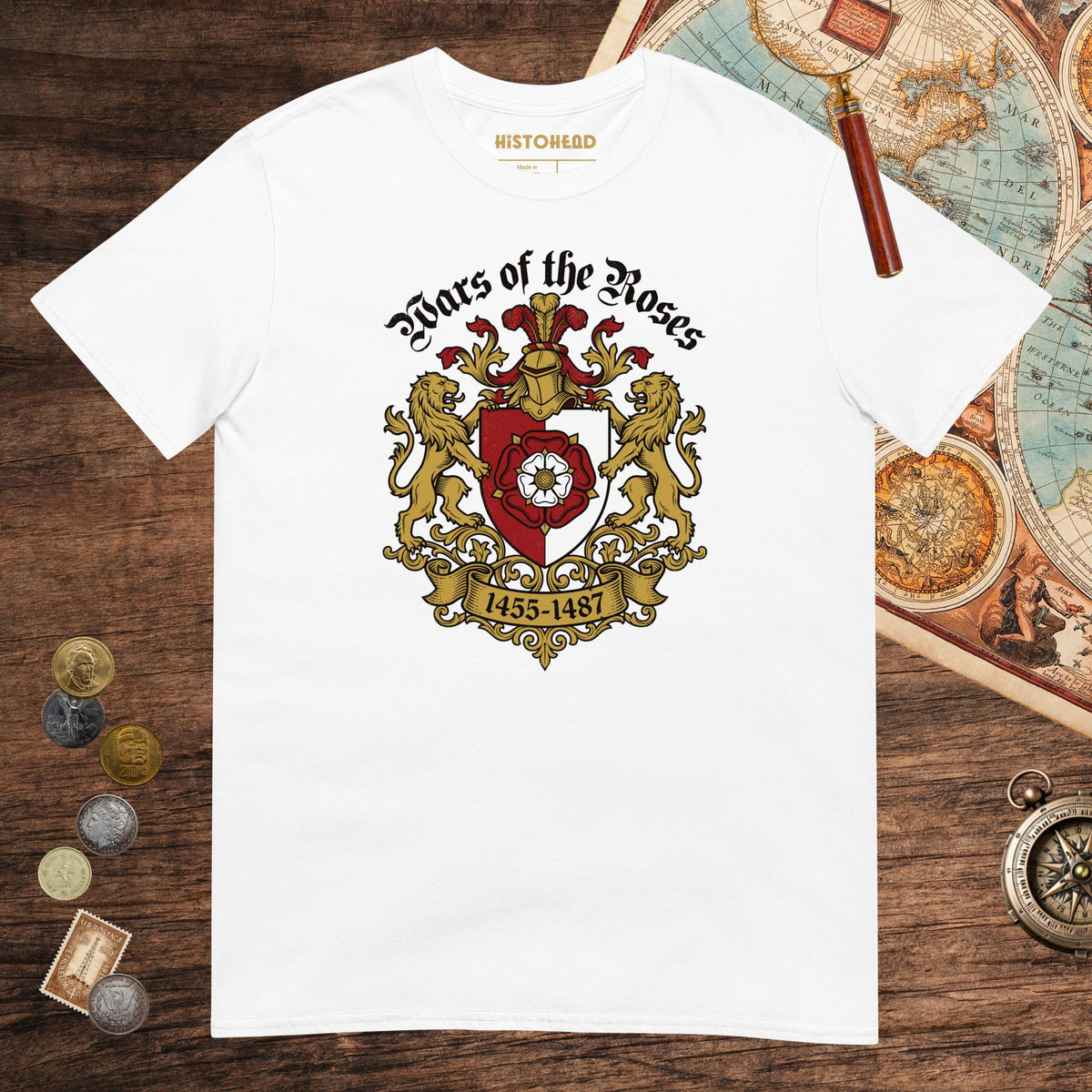 White Wars of the Roses Tee - history buff gift by HistoHead
