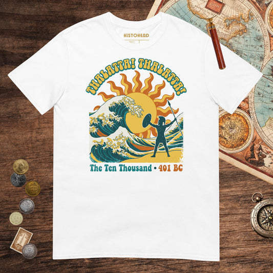 White Thalatta Thalatta Tee - history buff gift by HistoHead
