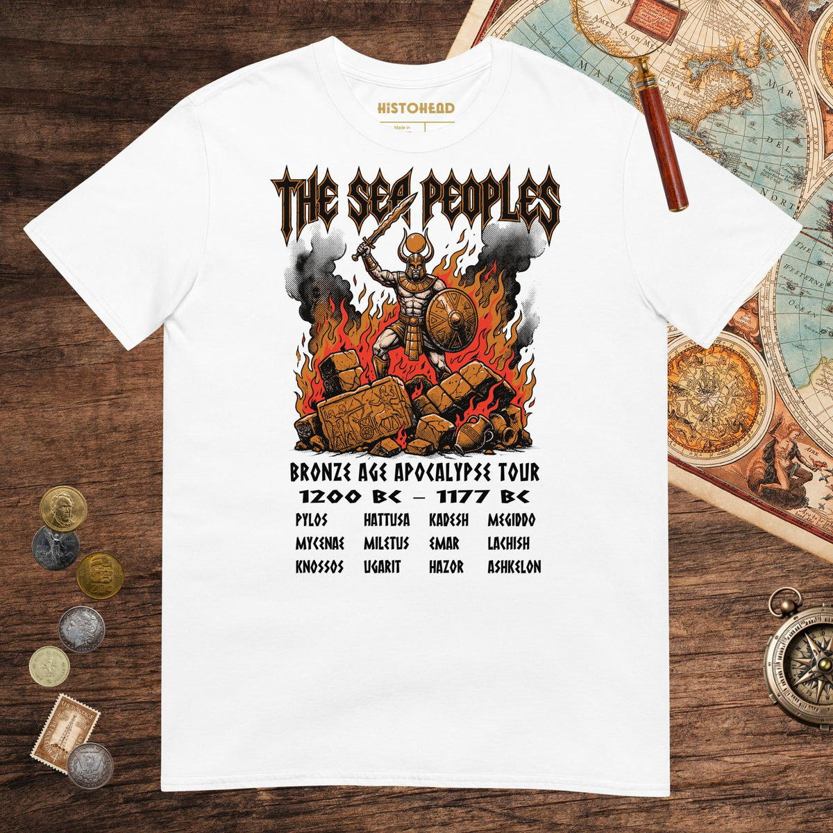 White The Sea Peoples Tour Tee - history buff gift by HistoHead