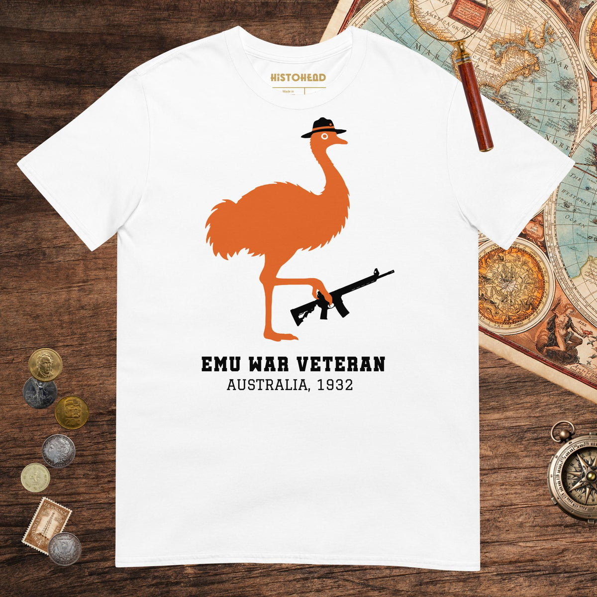 White Emu War Veteran Tee - history buff gift by HistoHead