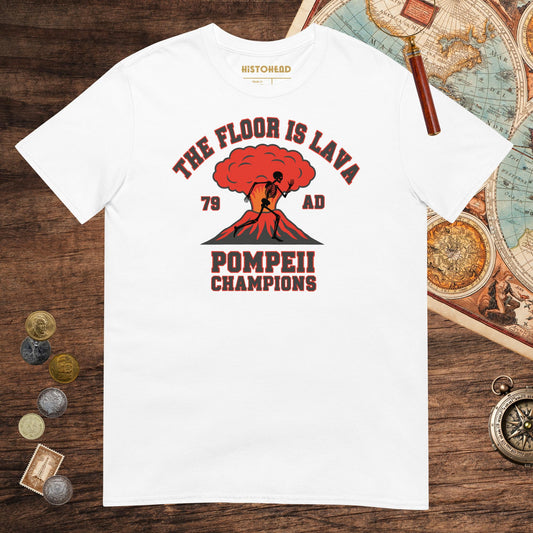 White Pompeii Champions Tee - history buff gift by HistoHead