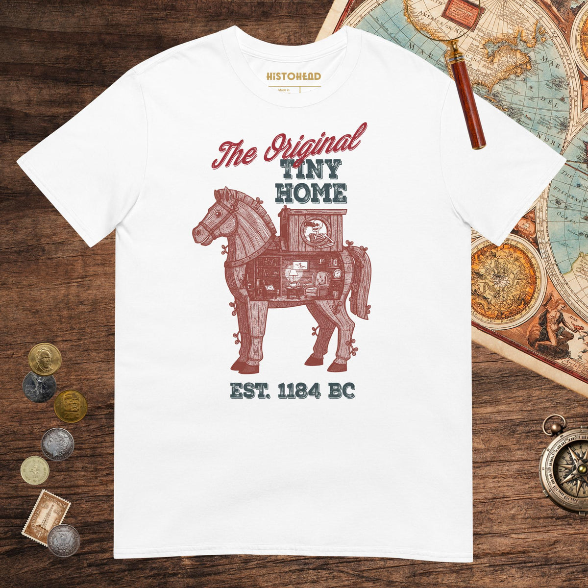 White Trojan Horse the Original Tiny Home Tee - history buff gift by HistoHead