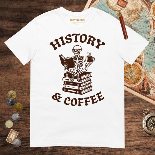 White History & Coffee Tee - history buff gift by HistoHead