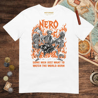 White Nero Watch the World Burn Tee - history buff gift by HistoHead