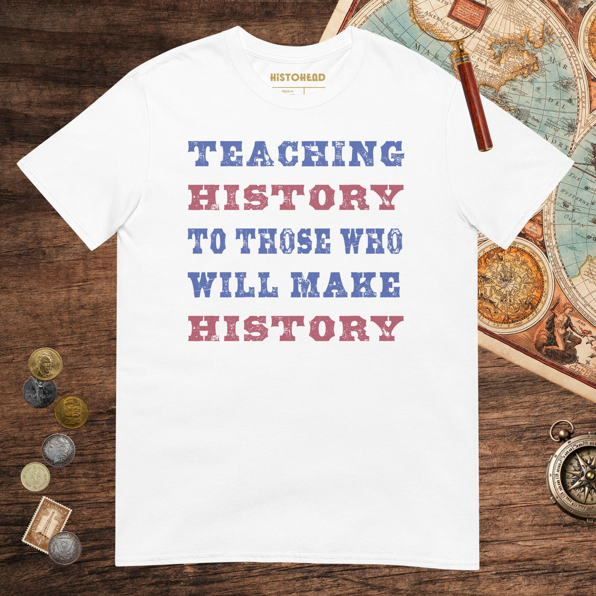 White Teaching History Tee - history buff gift by HistoHead