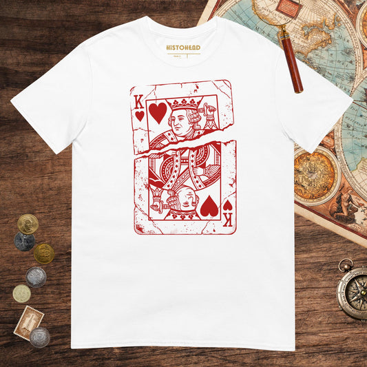 White Louis XVI Playing Card Tee - history buff gift by HistoHead
