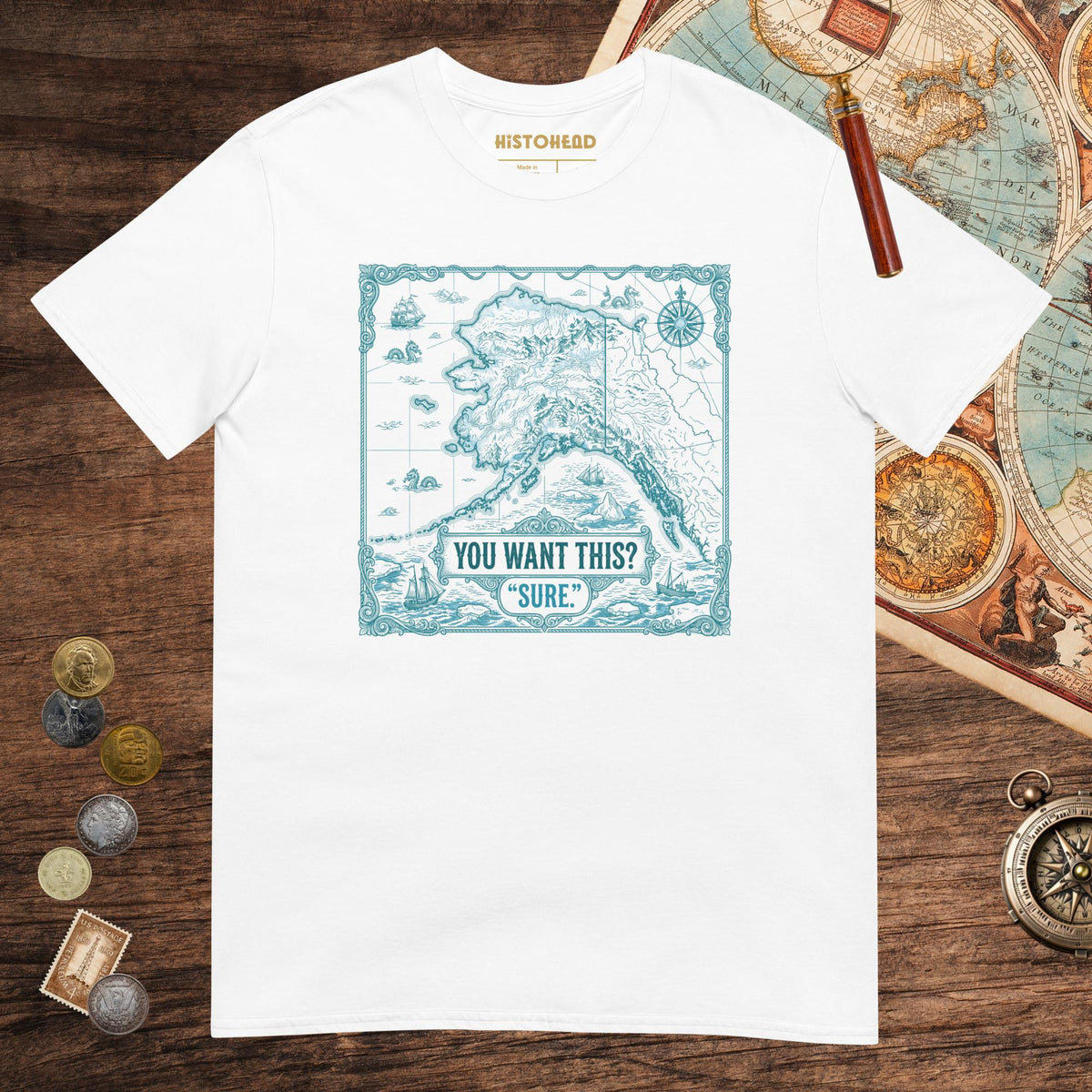 White Alaska Purchase Tee - history buff gift by HistoHead