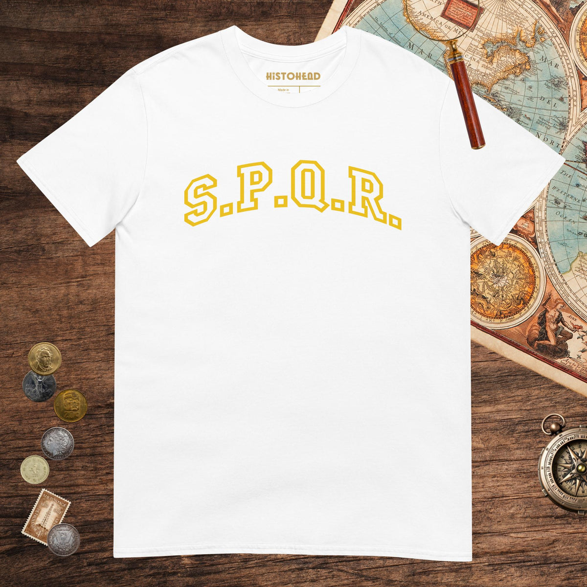 White SPQR Tee - history buff gift by HistoHead