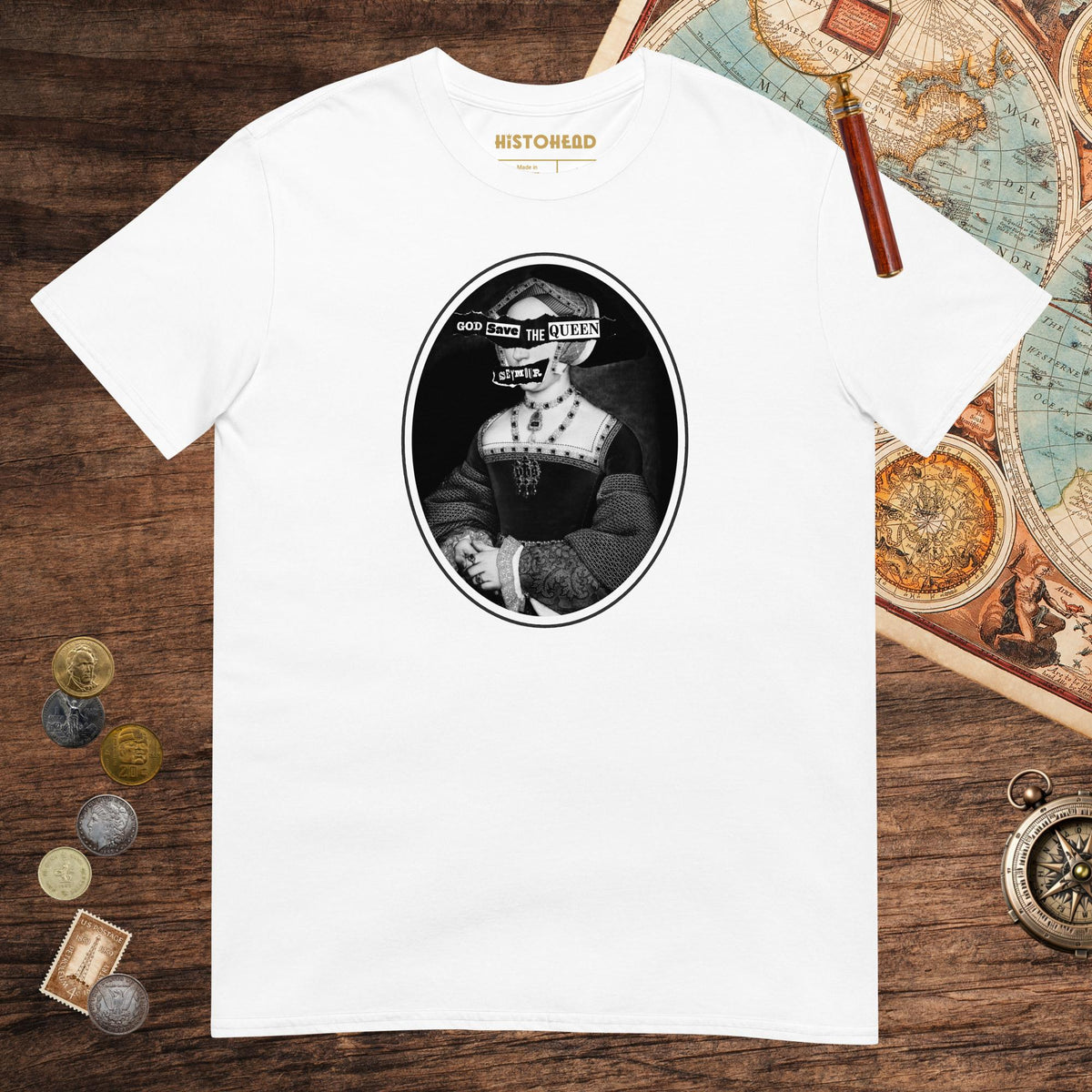 White God Save the Queen Jane Seymour Tee - history buff gift by HistoHead