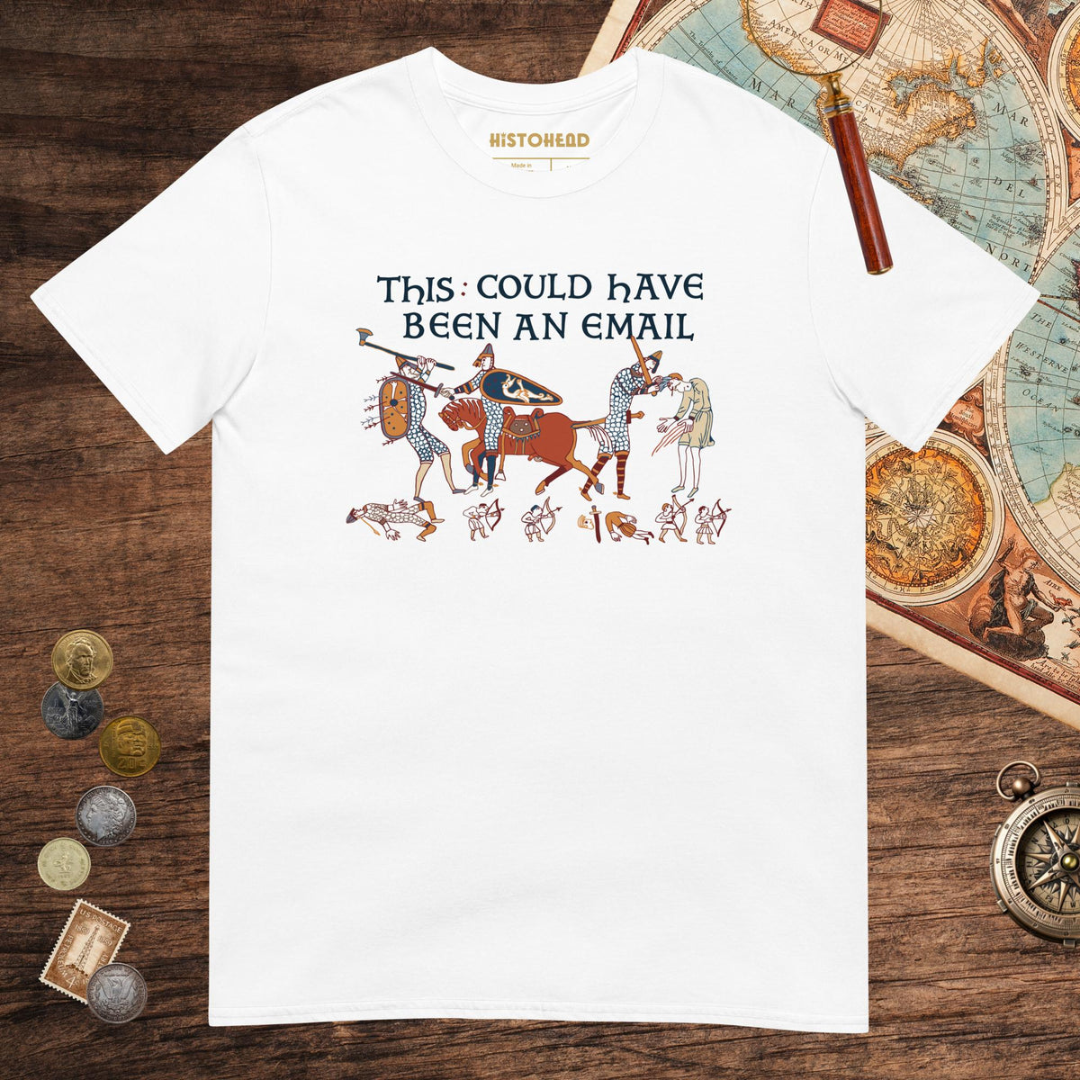 White Bayeux Tapestry This Could Have Been an Email Tee - history buff gift by HistoHead