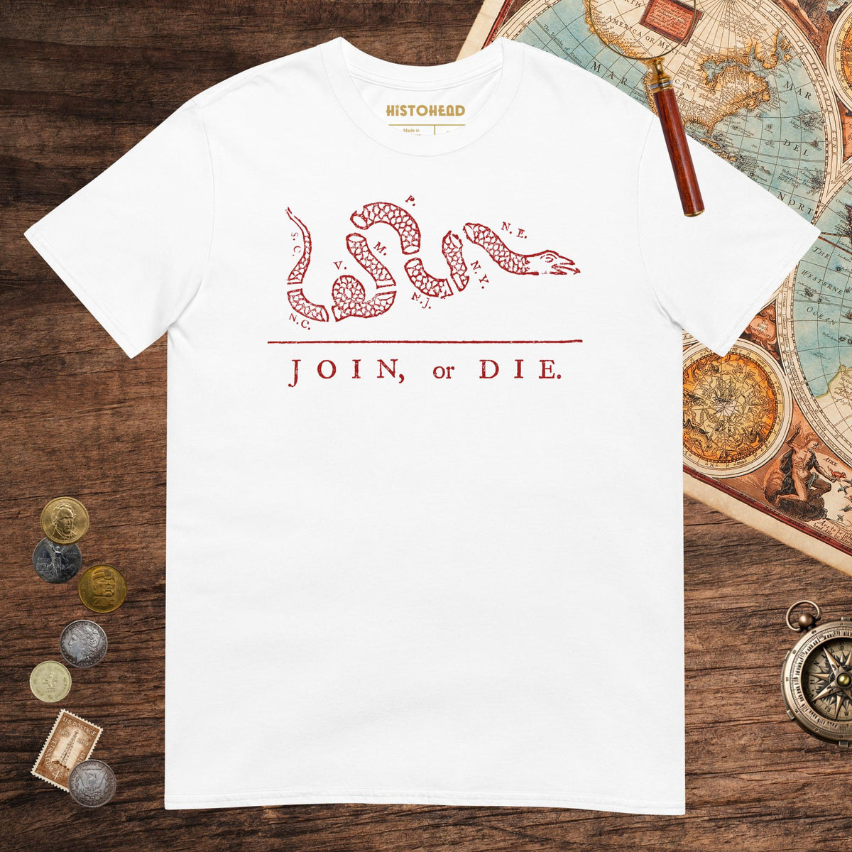 White Join Or Die Tee - history buff gift by HistoHead