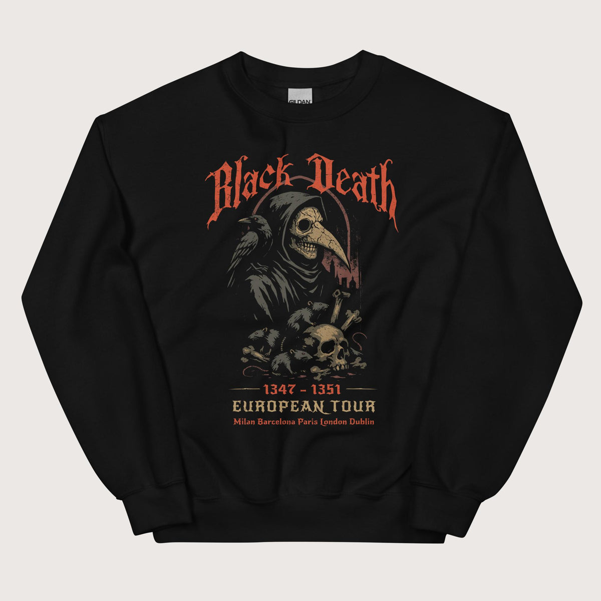 Black Black Death European Tour Sweatshirt - history buff gift by HistoHead