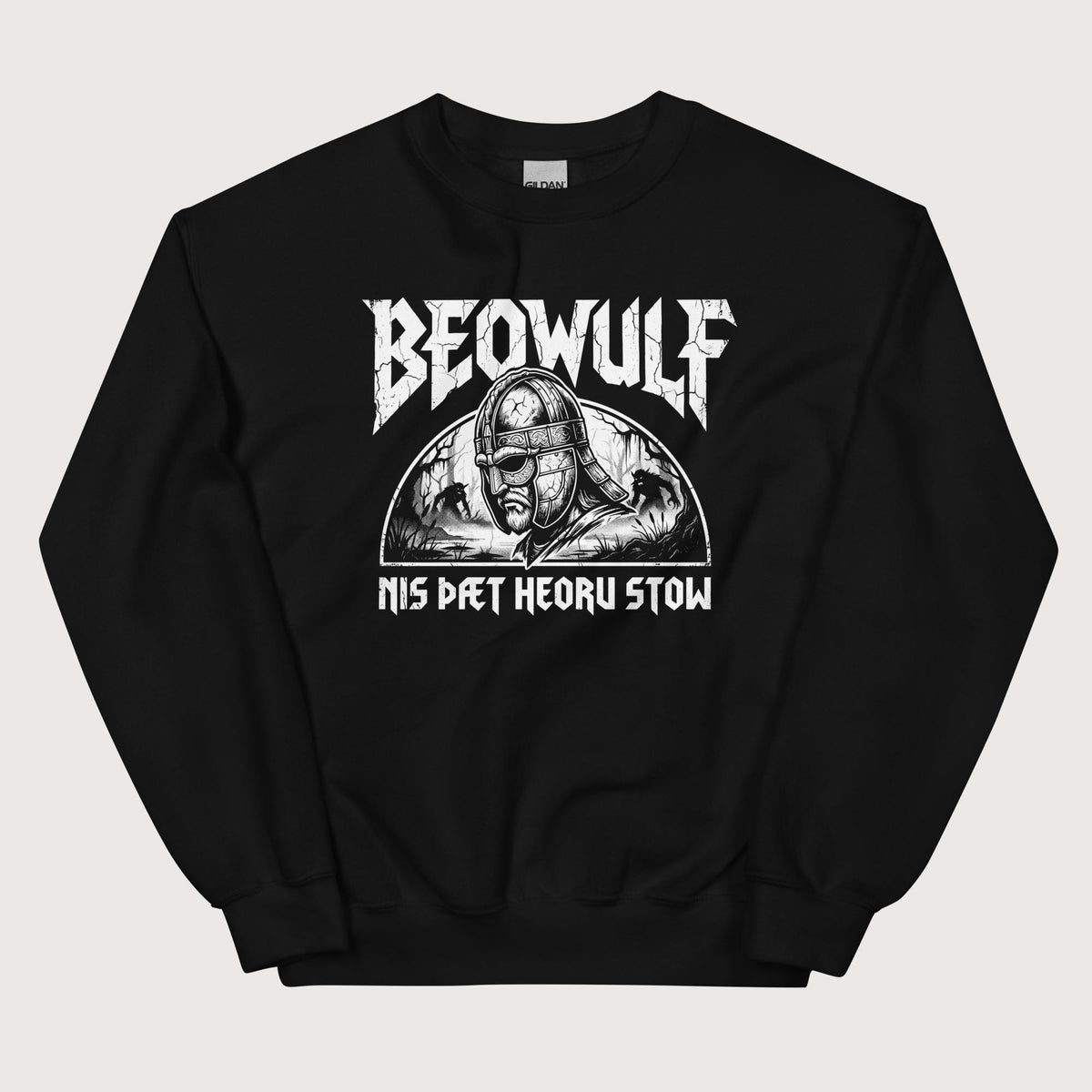 Black Beowulf That Is No Pleasant Place Old English Sweatshirt - history buff gift by HistoHead