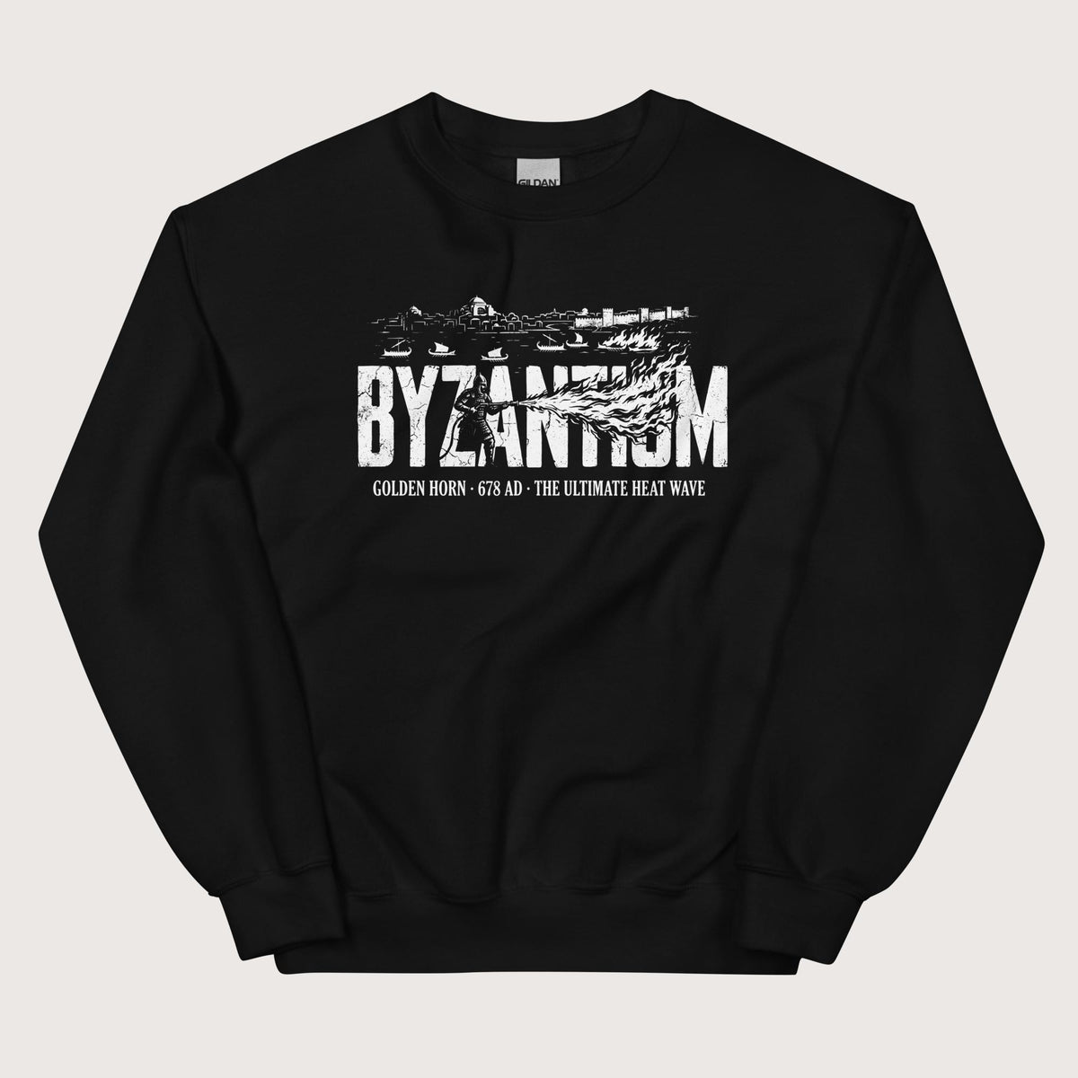 Black Greek Fire 678 Sweatshirt - history buff gift by HistoHead