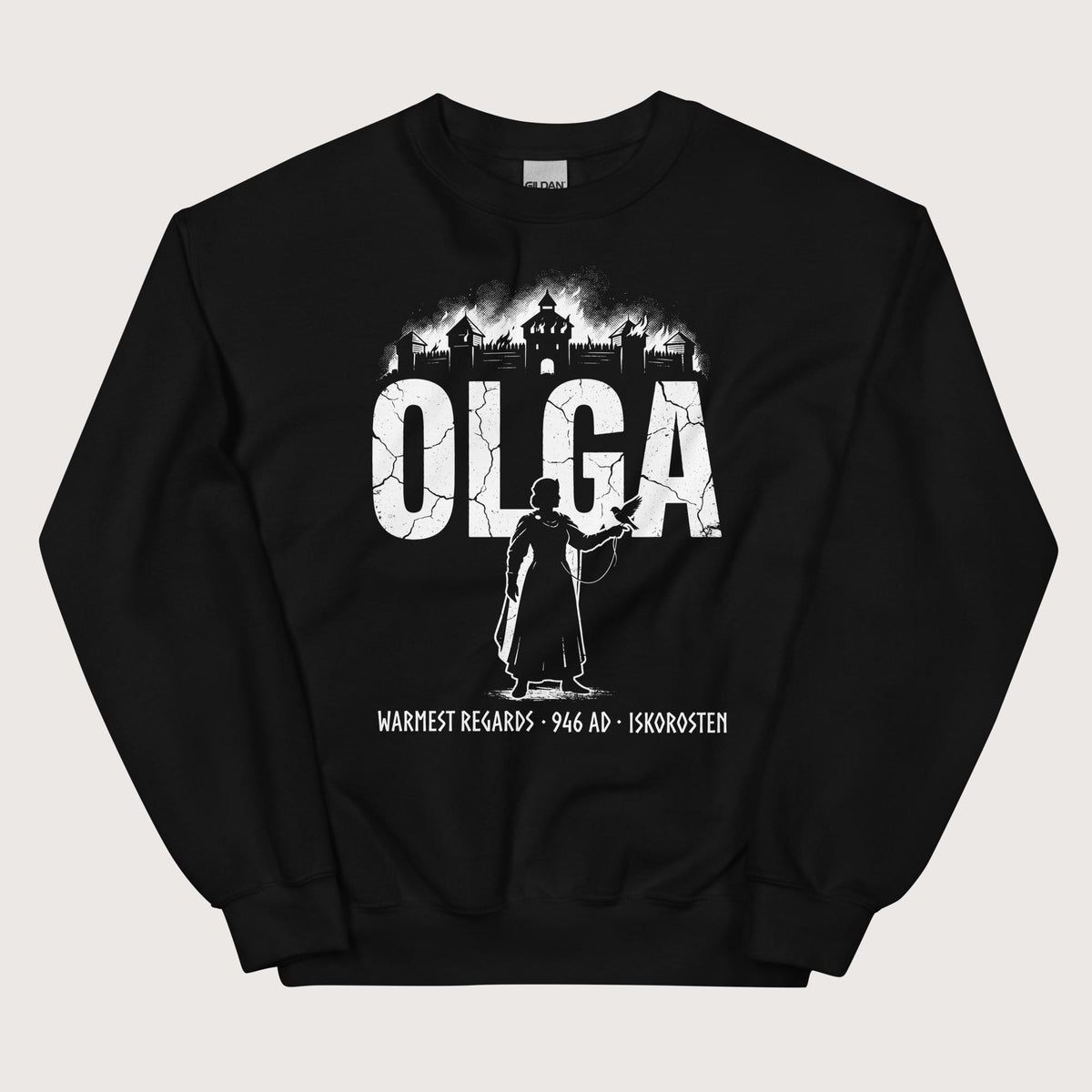 Black Olga of Kiev Warmest Regards Sweatshirt - history buff gift by HistoHead