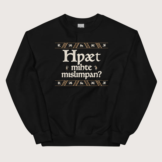 Black What Could Possibly Go Wrong in Old English (Wynn Version) Sweatshirt - history buff gift by HistoHead
