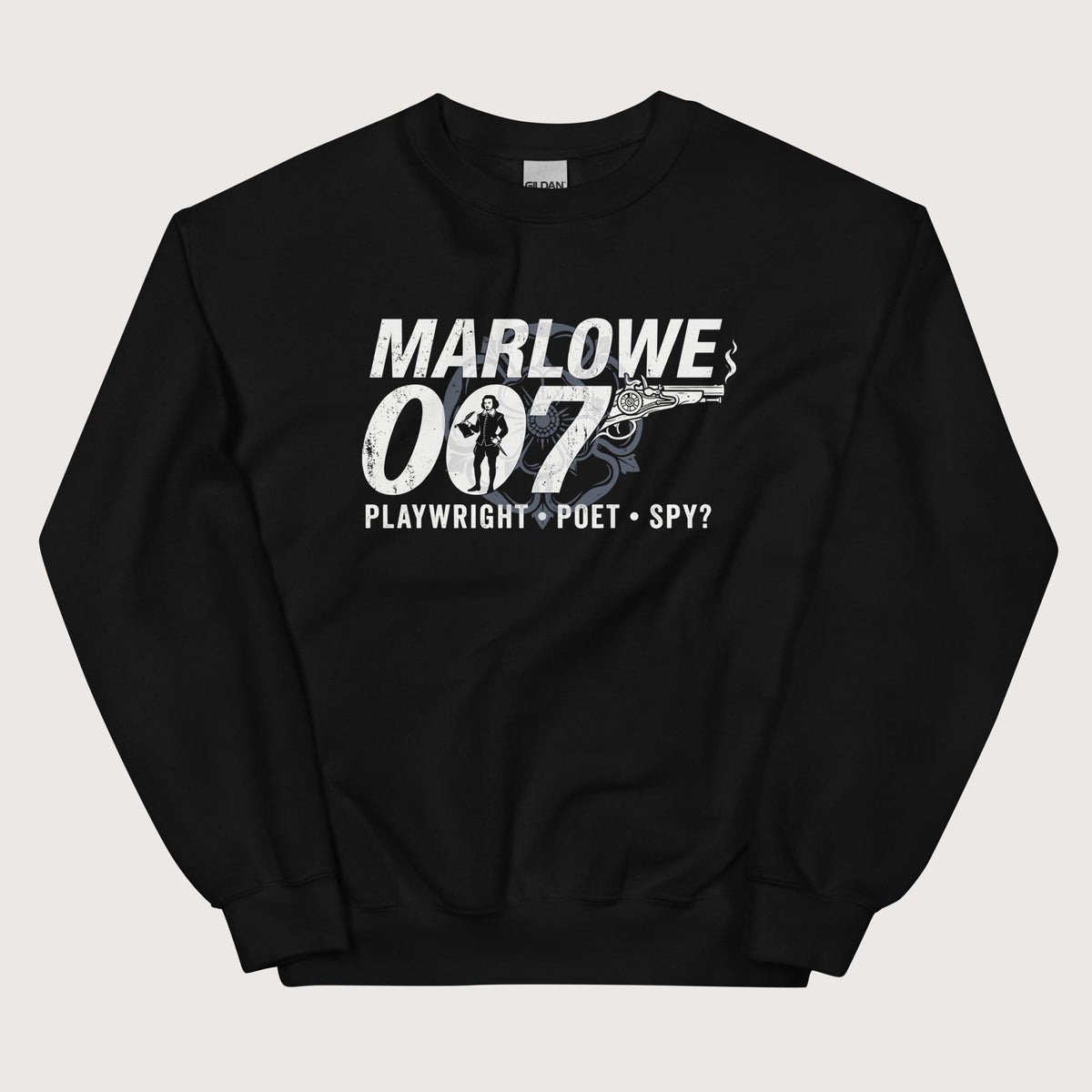 Black Marlowe 007 Sweatshirt - history buff gift by HistoHead