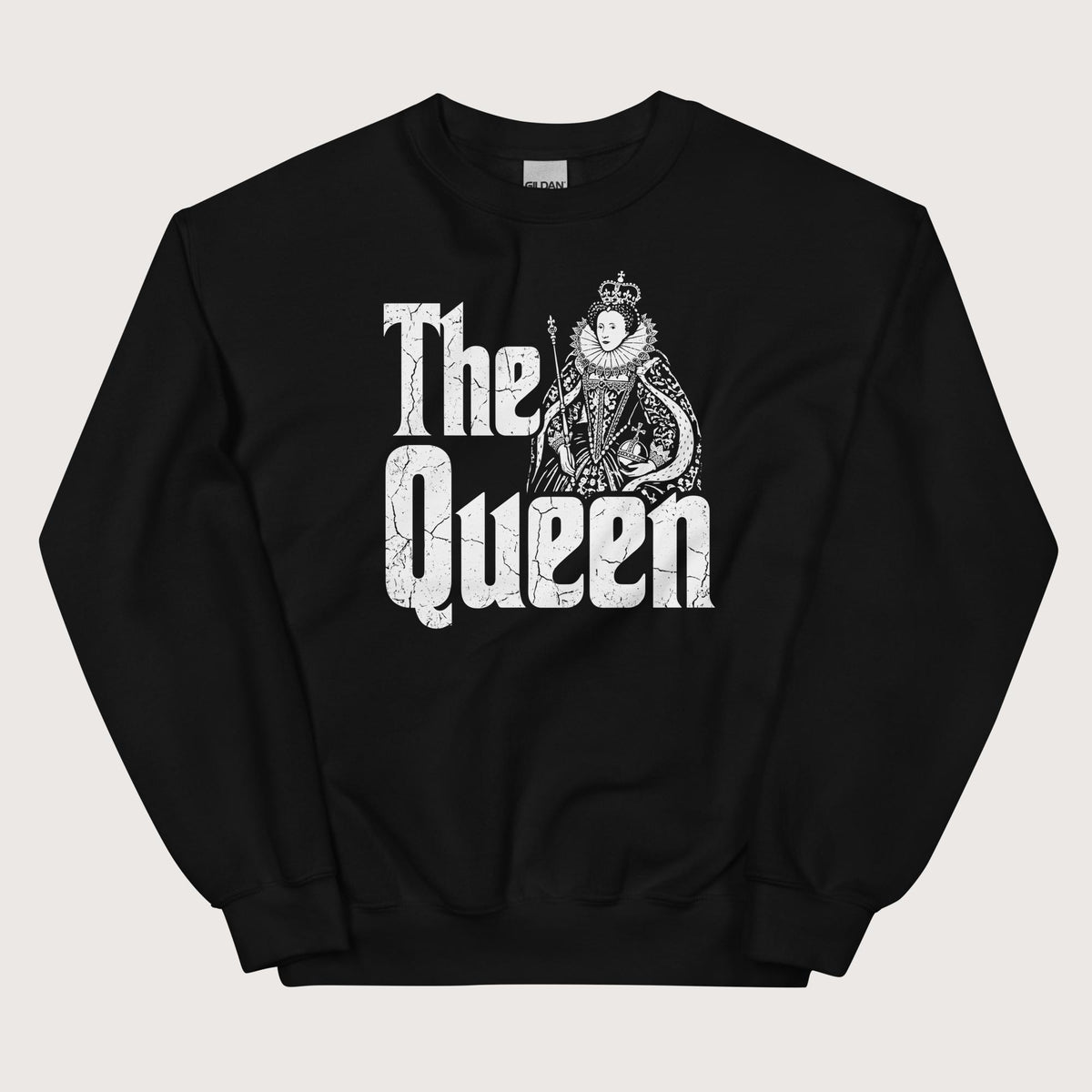 Black Queen Elizabeth I Sweatshirt - history buff gift by HistoHead